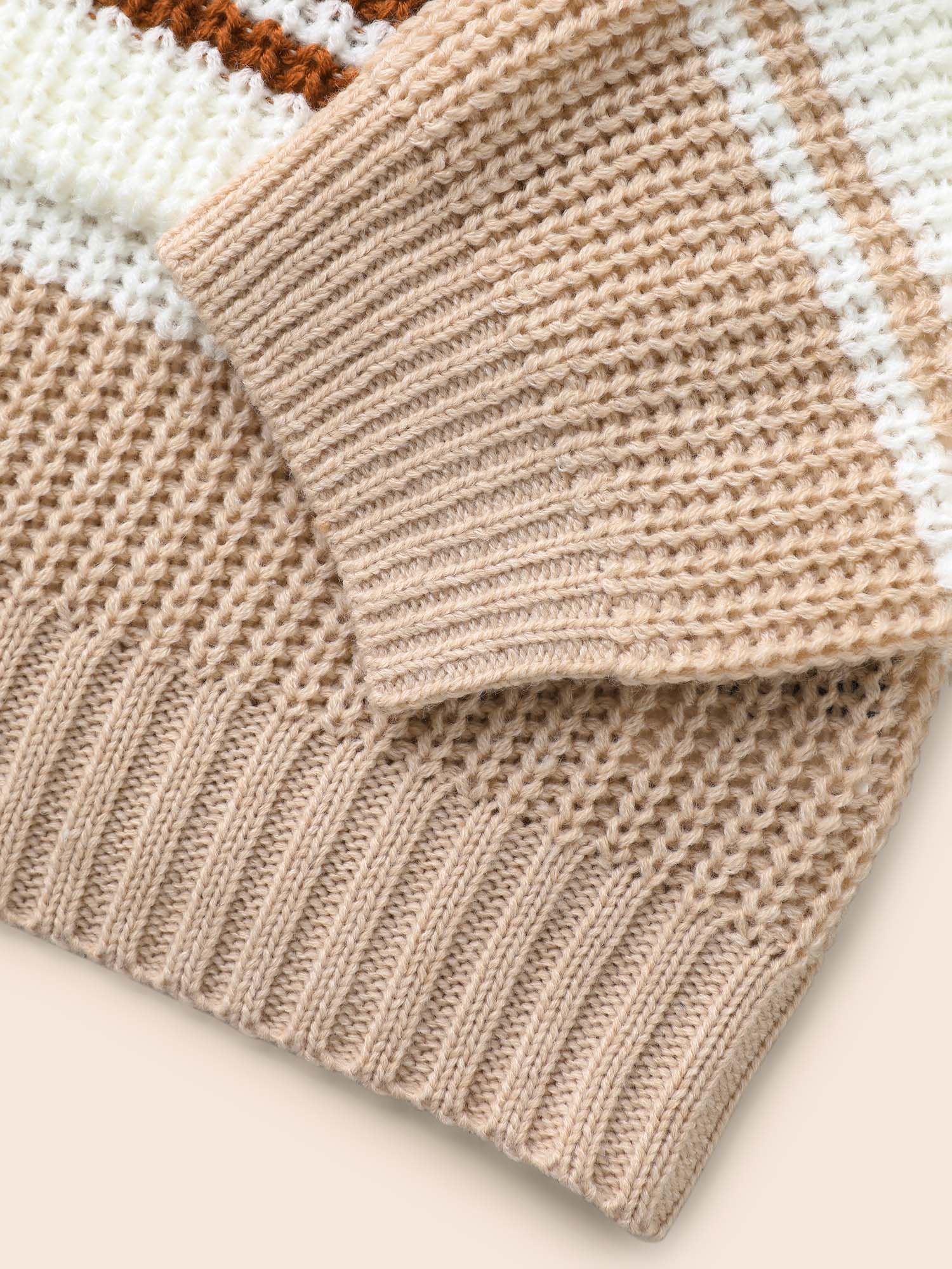 Contrast Striped Pocket Drop Shoulder Cardigan - Image 6