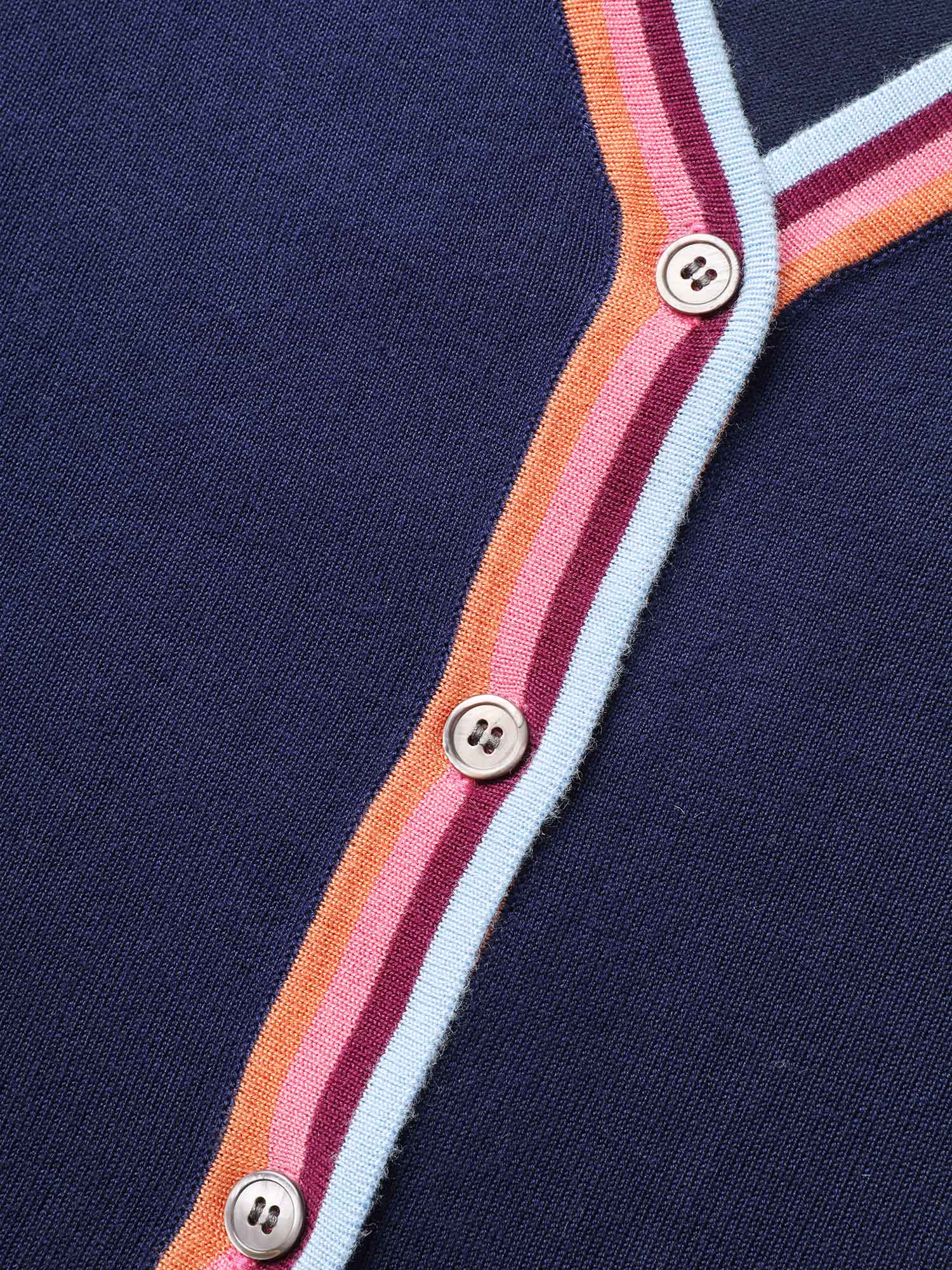 Contrast Striped Trim Patch Pocket Cardigan - Image 6
