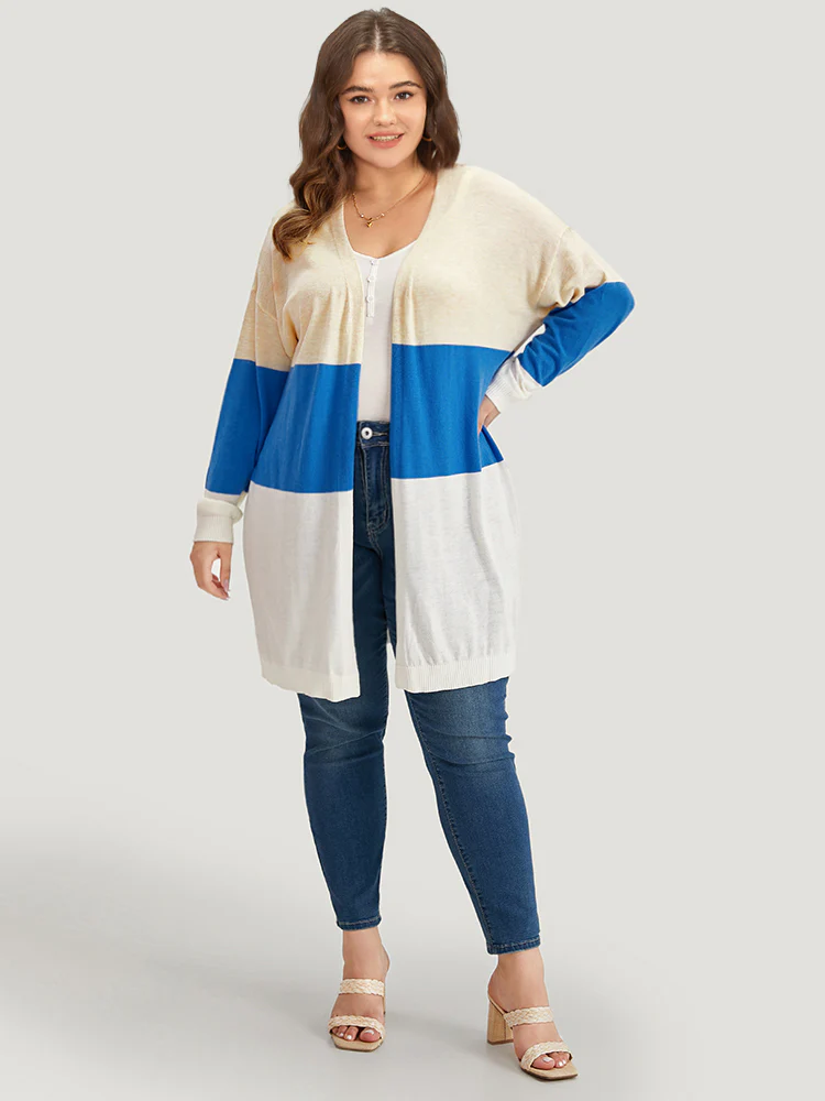 Supersoft Essentials Contrast Open Front Lightweight Cardigan - Image 3