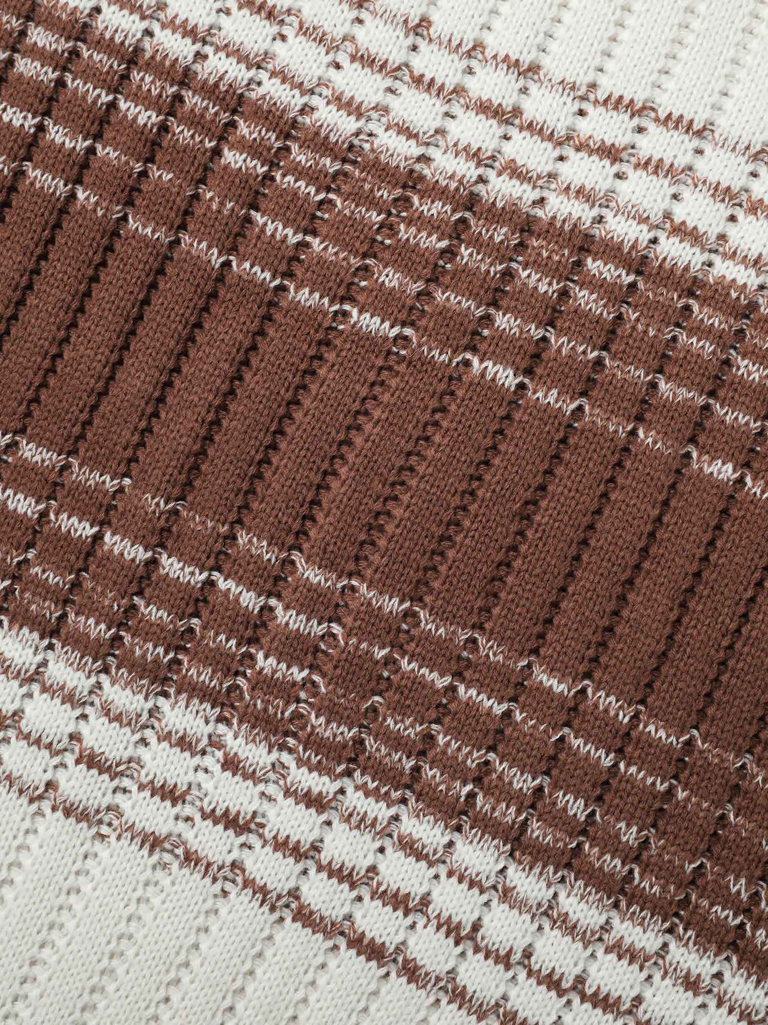 Contrast Textured Crew Neck Pullover - Image 6