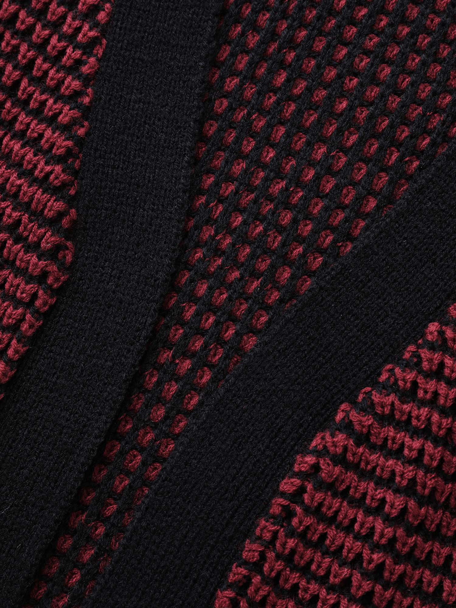 Contrast Textured Drop Shoulder Sleeve Cardigan - Image 7