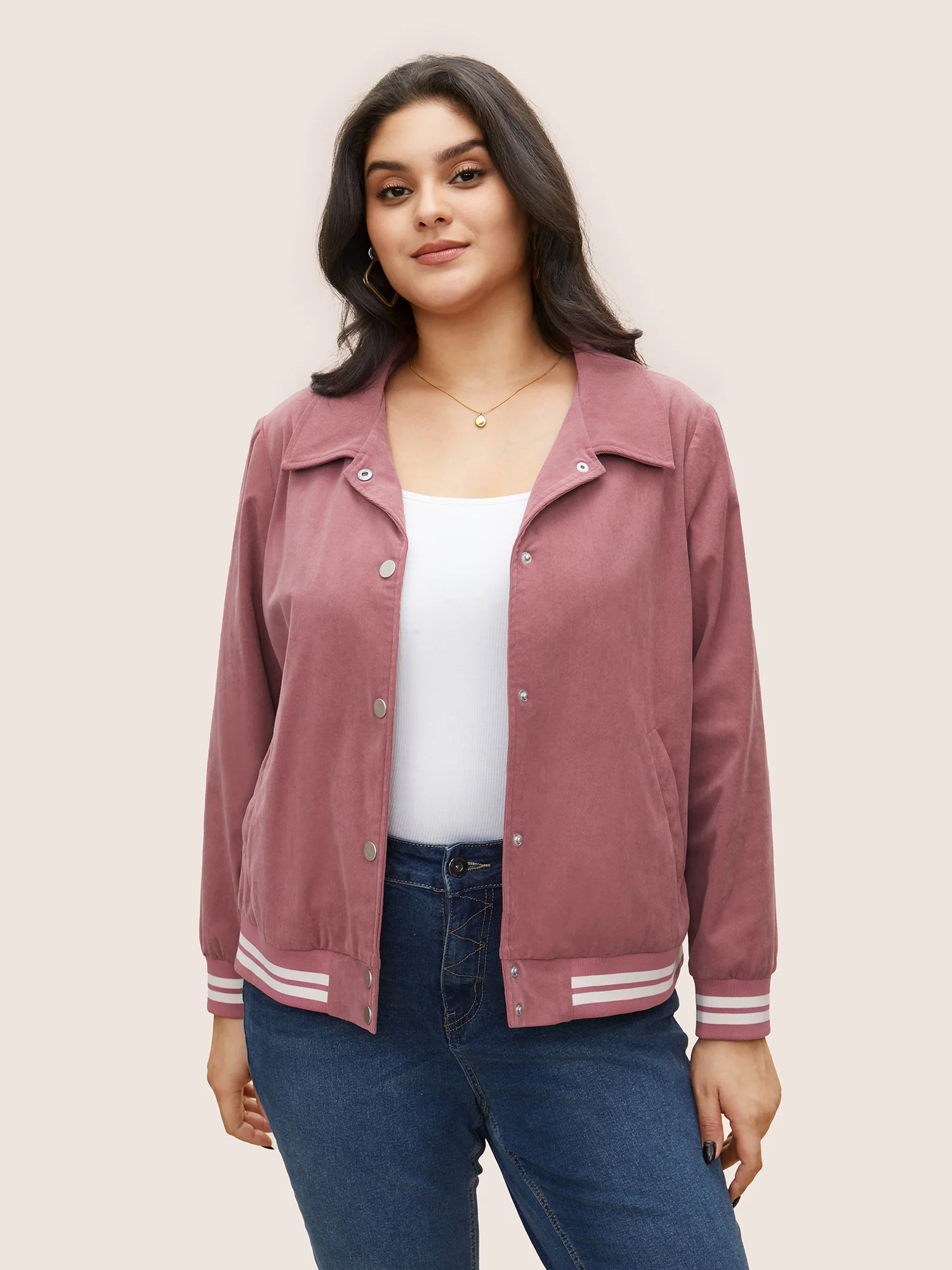 Contrast Trim Button Through Rib Knit Jacket - Image 4