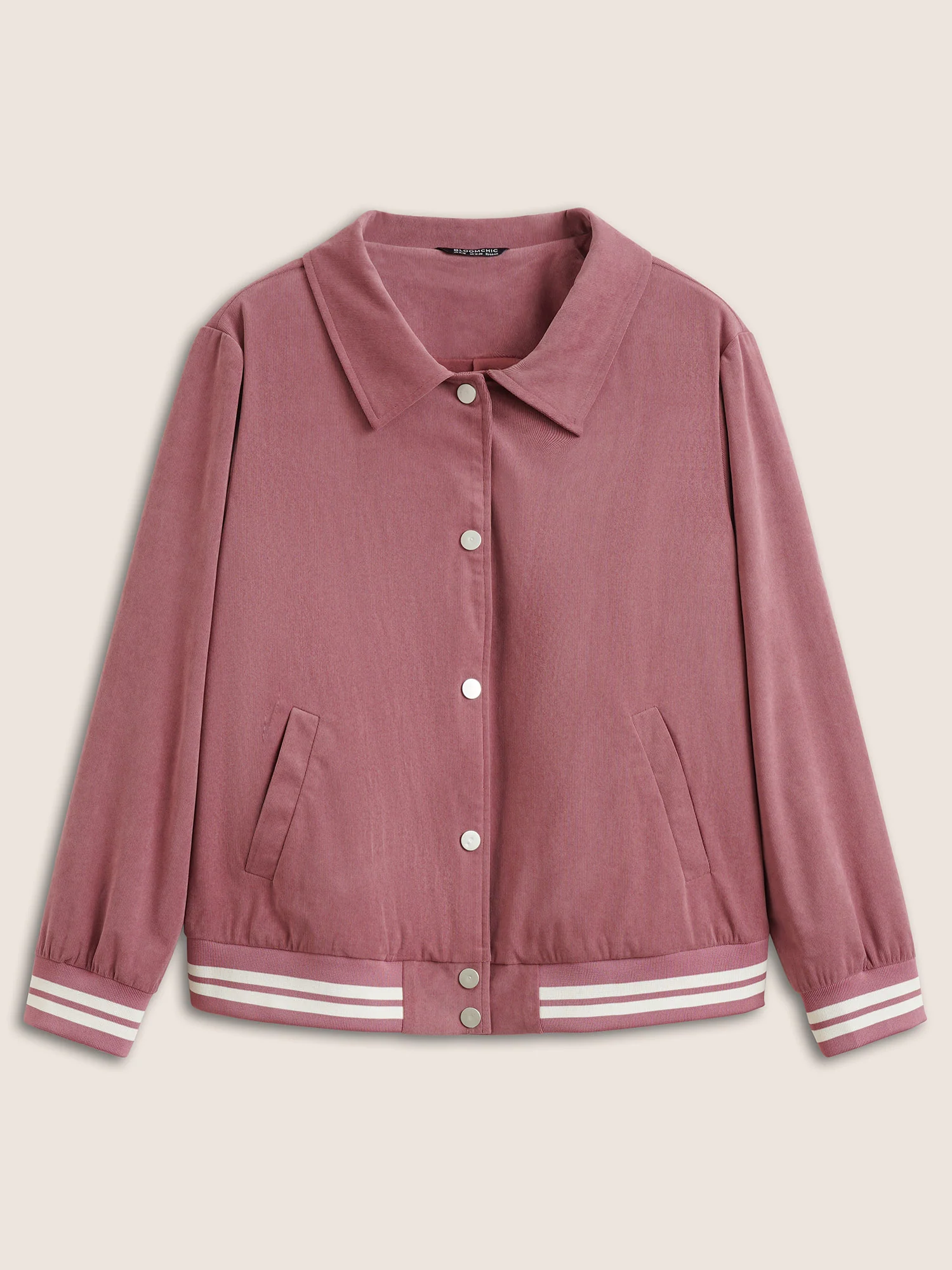 Contrast Trim Button Through Rib Knit Jacket - Image 8