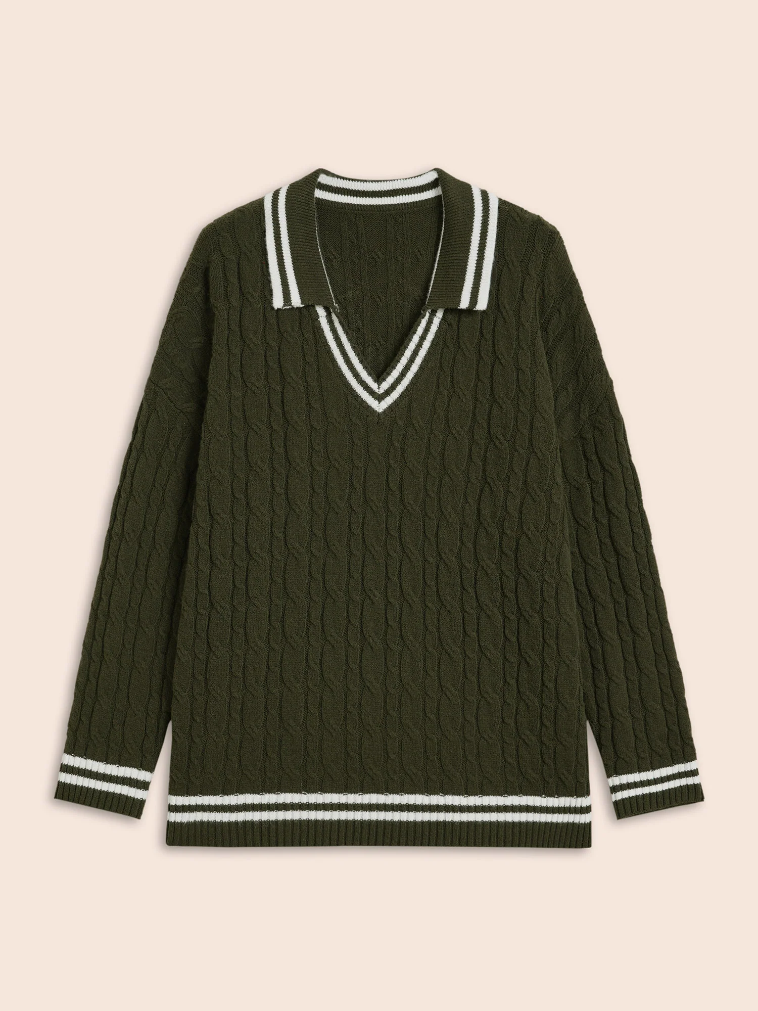 Contrast Trim Split Hem Pullover - Image 7
