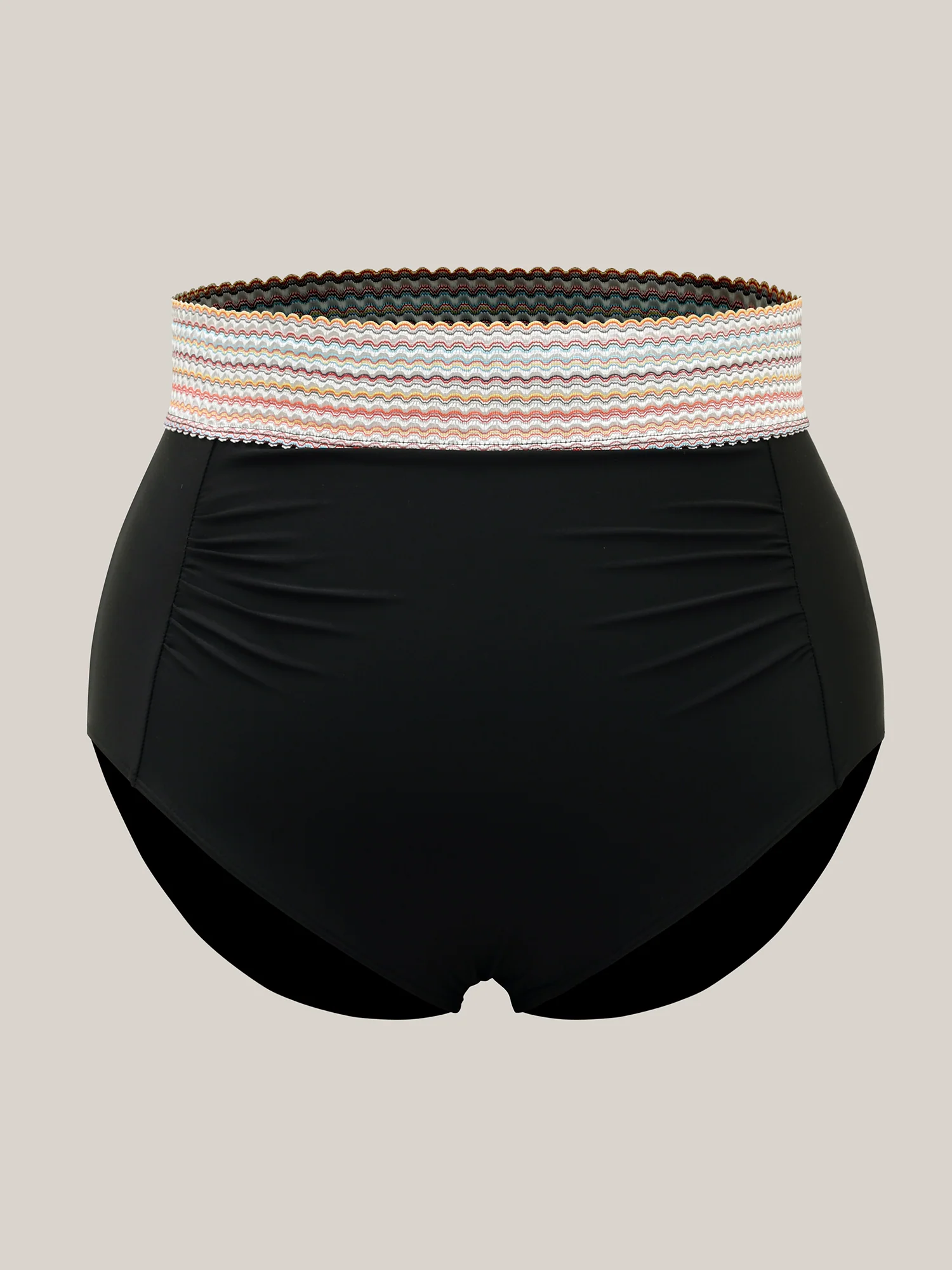 Contrast Waistband Ruched Fitted Swim Bottoms - Image 6