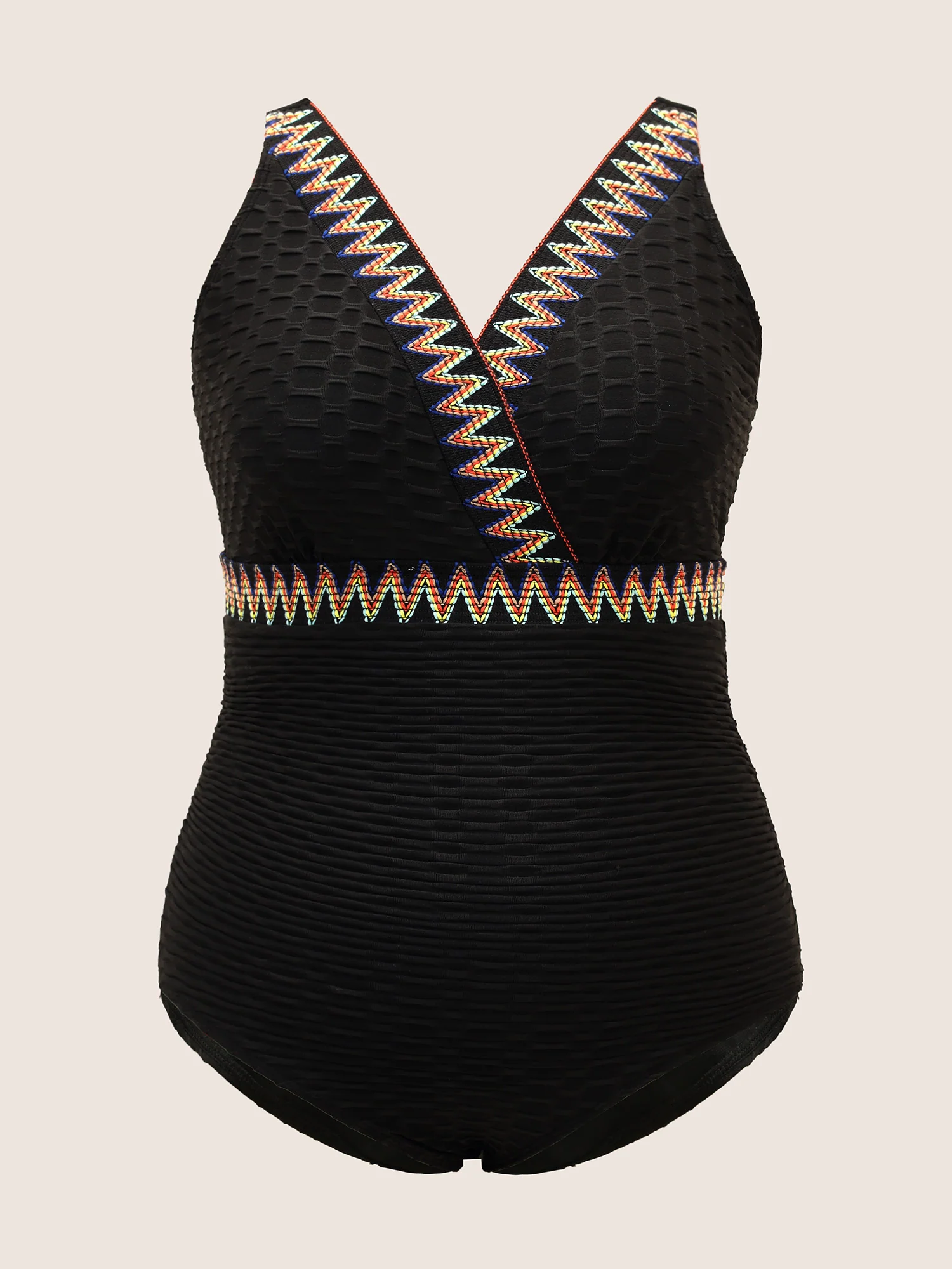 Contrast Webbing Wrap One Piece Swimsuit - Image 11