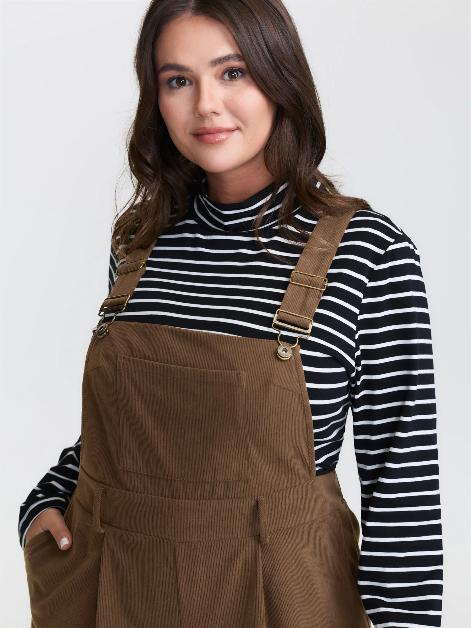 Corduroy Adjustable Shoulder Strap Jumpsuit - Image 2