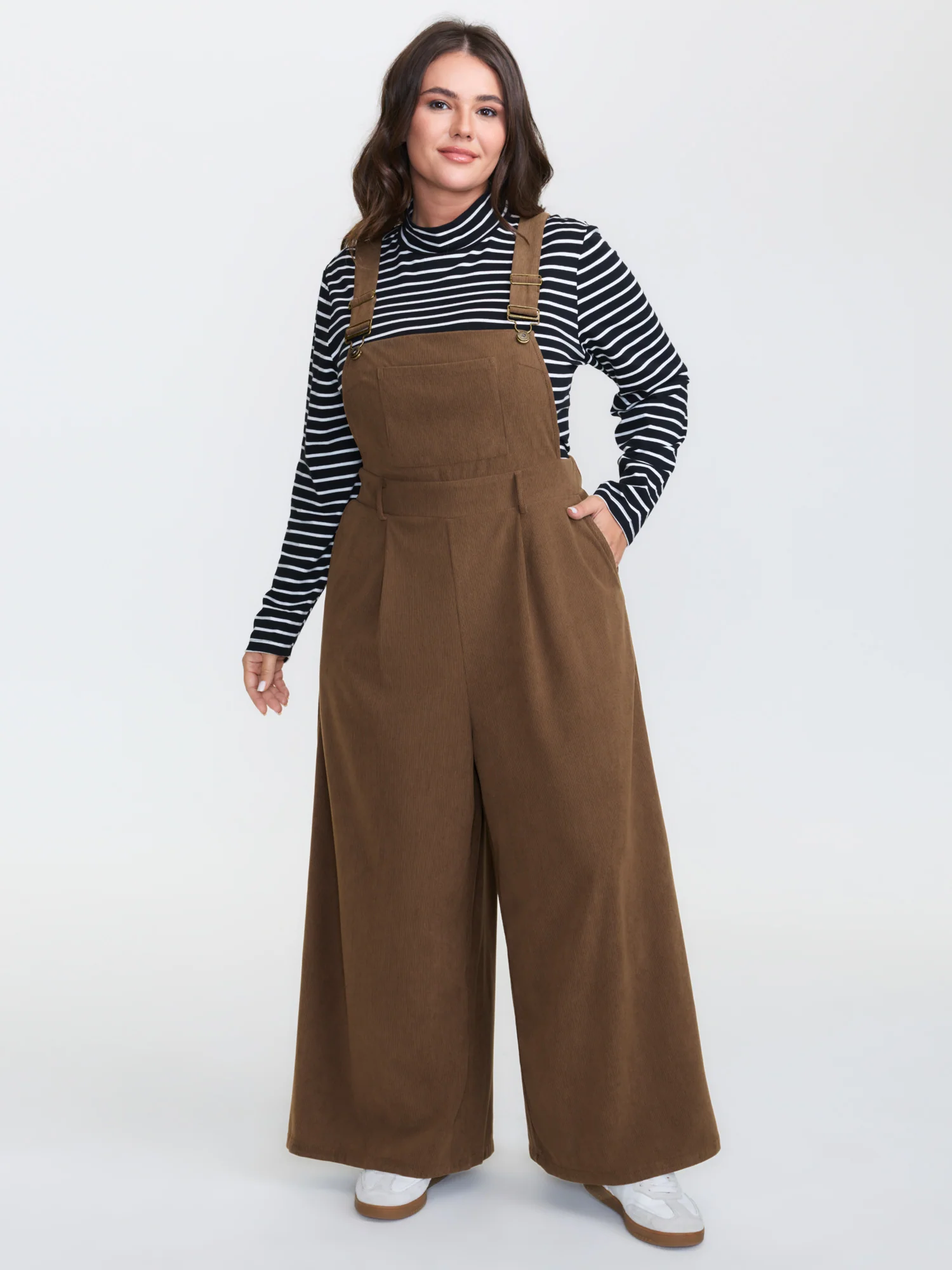 Corduroy Adjustable Shoulder Strap Jumpsuit - Image 3