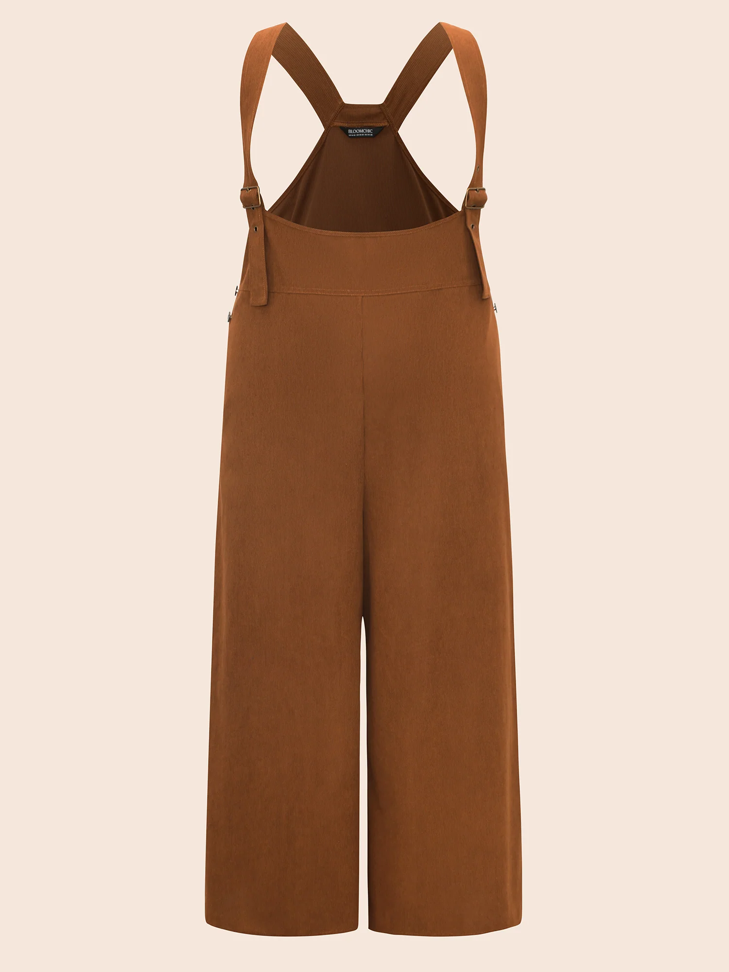 Corduroy Button Detail Adjustable Straps Jumpsuit - Image 7