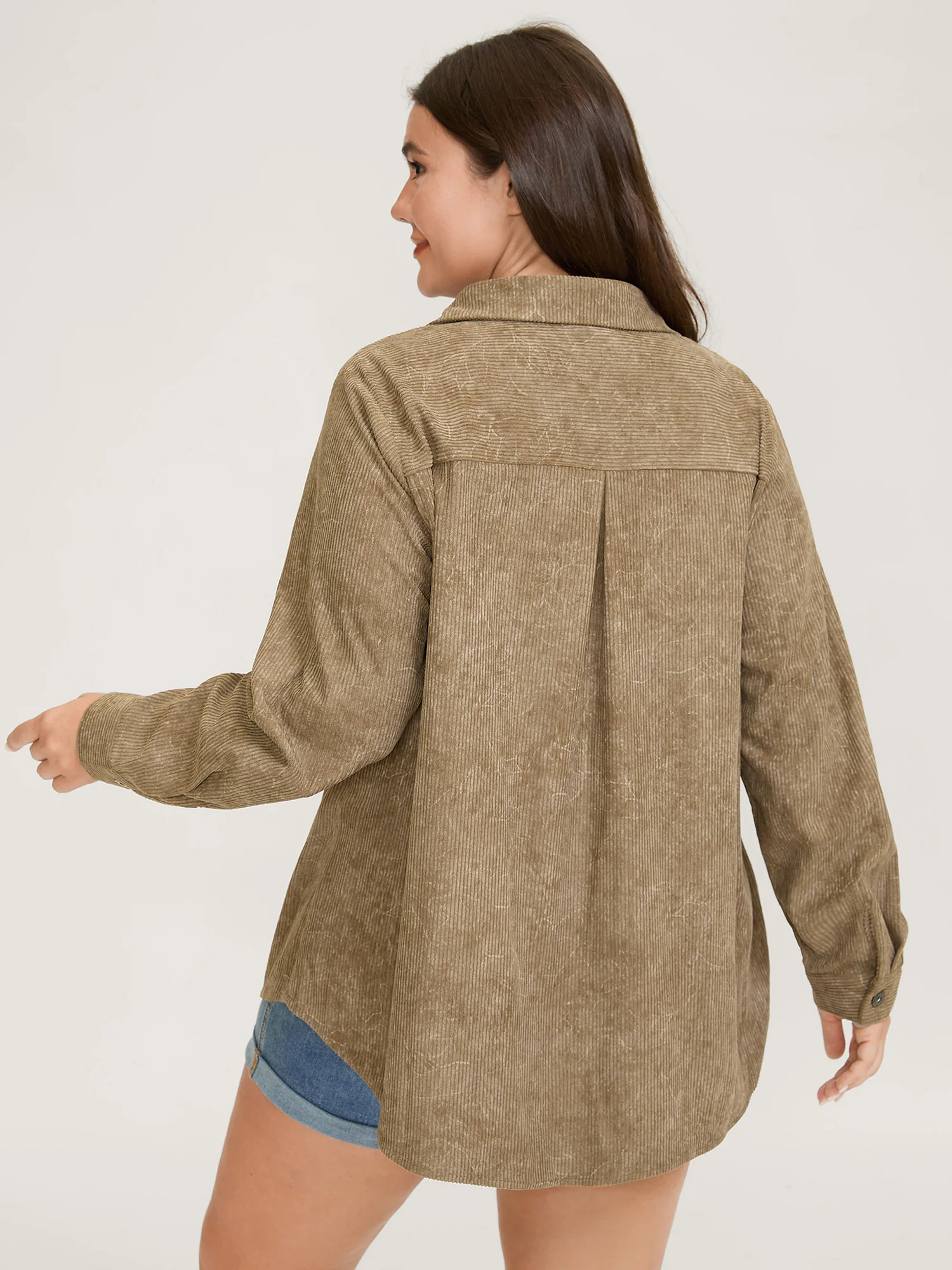 Corduroy Color Gradient Button-Down Jacket - Image 4