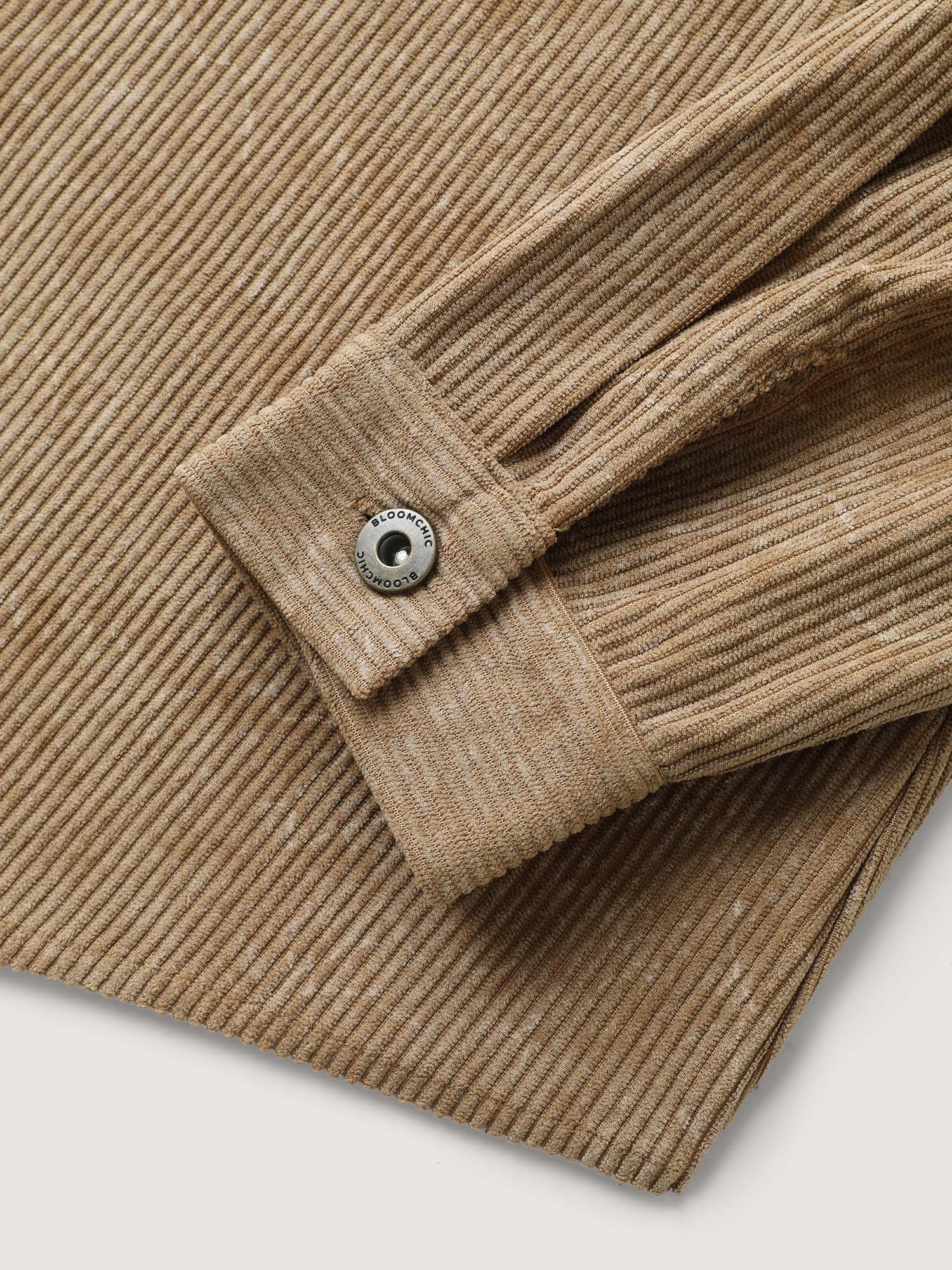 Corduroy Color Gradient Button-Down Jacket - Image 6