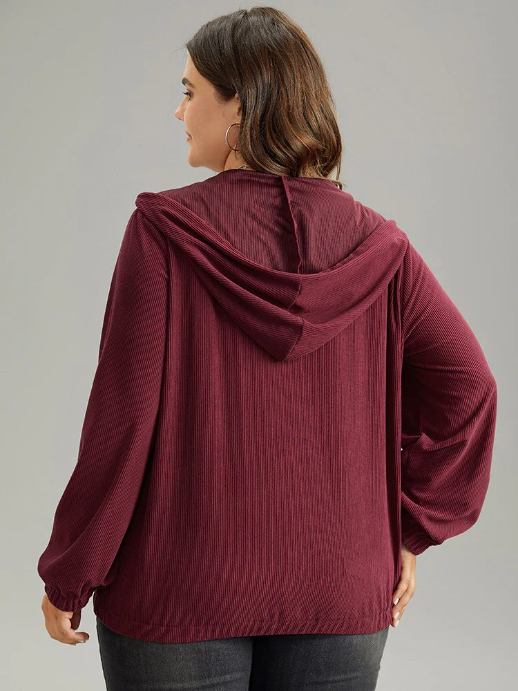 Corduroy Hooded Flap Pocket Ties Jacket - Image 2