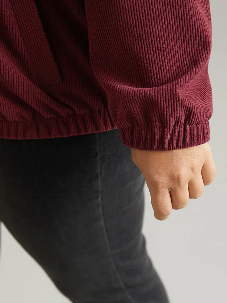 Corduroy Hooded Flap Pocket Ties Jacket - Image 6