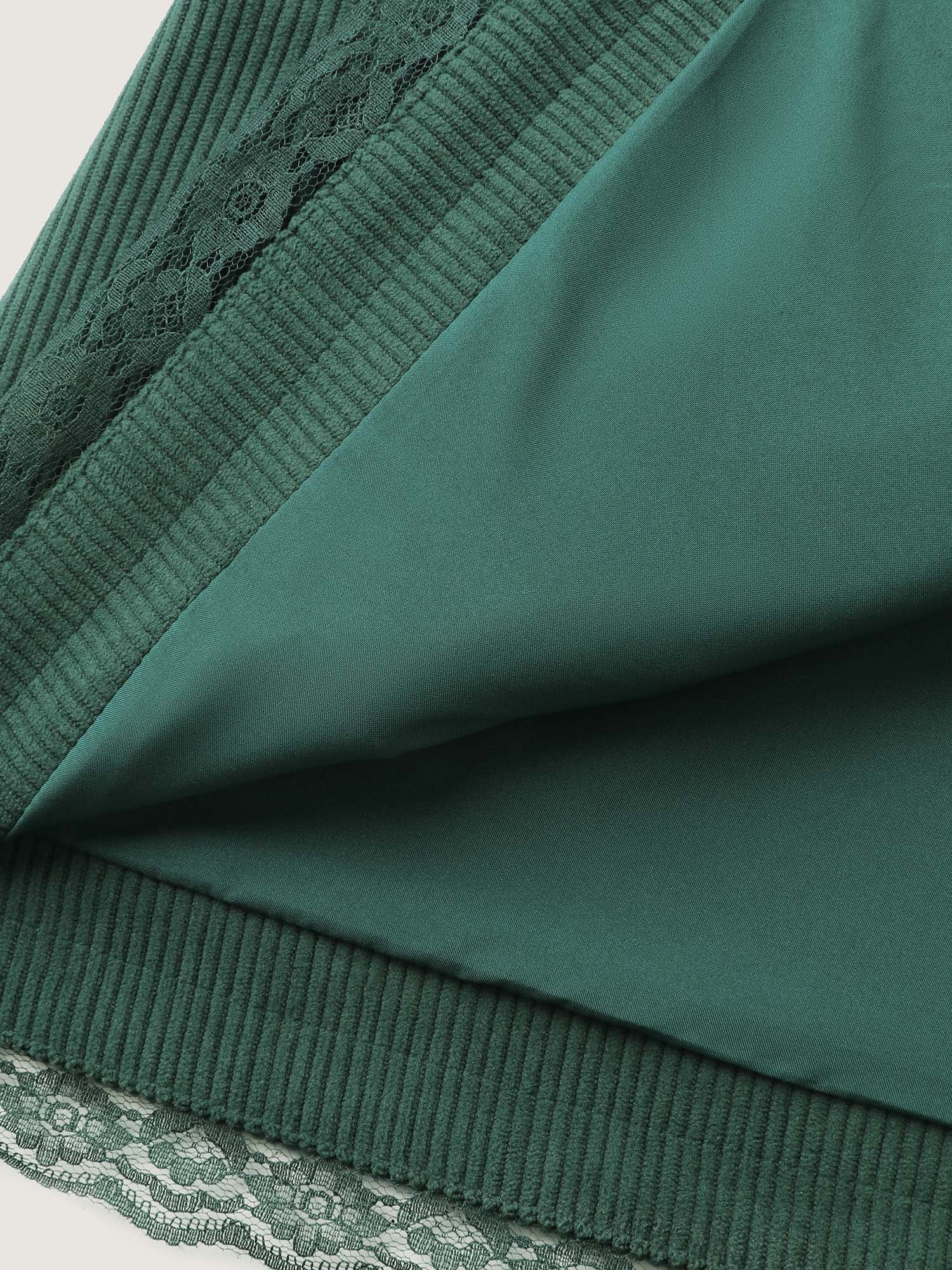 Corduroy Lace Trim Button Detail Blazer - Image 6