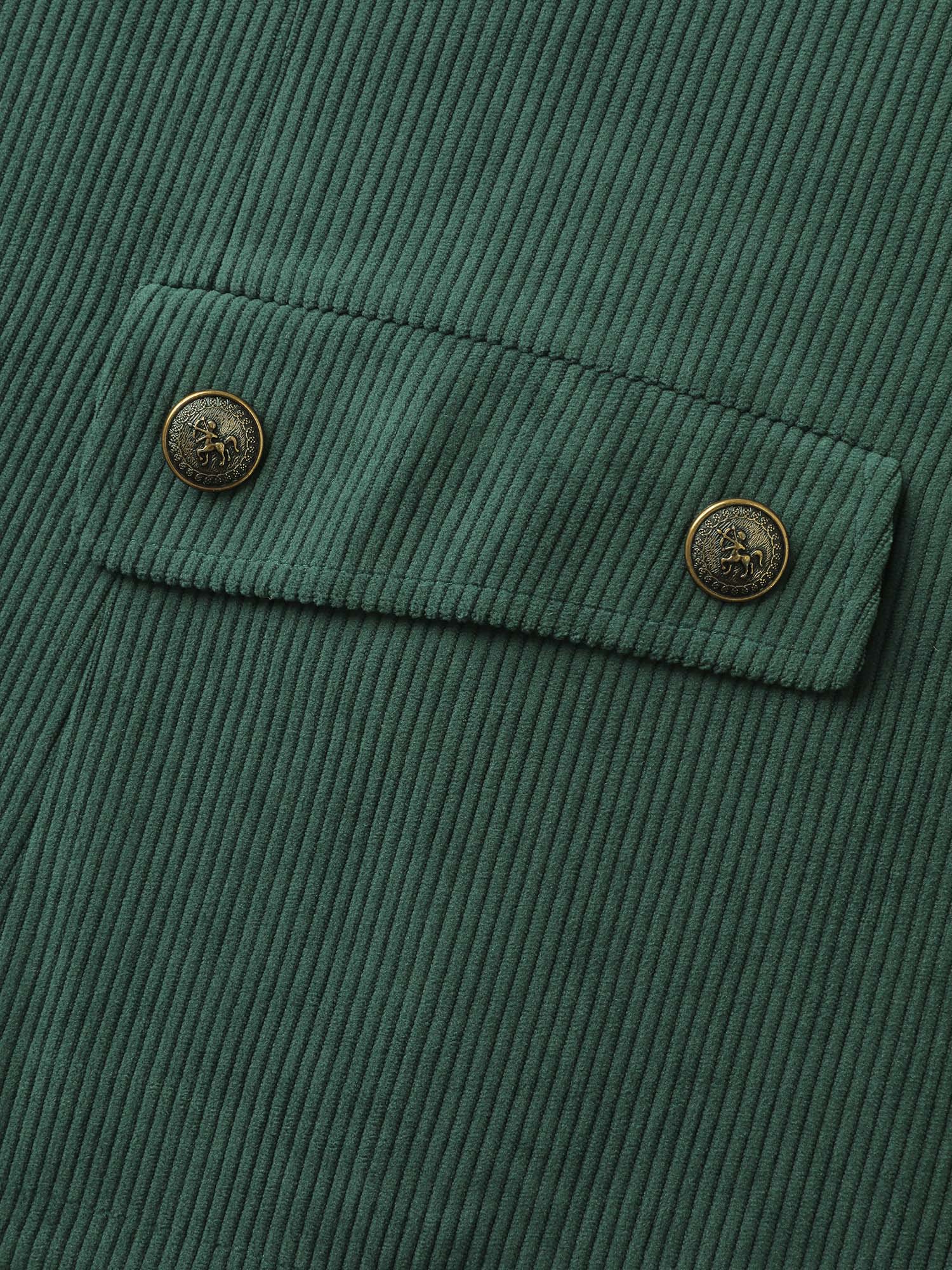 Corduroy Lace Trim Button Detail Blazer - Image 7