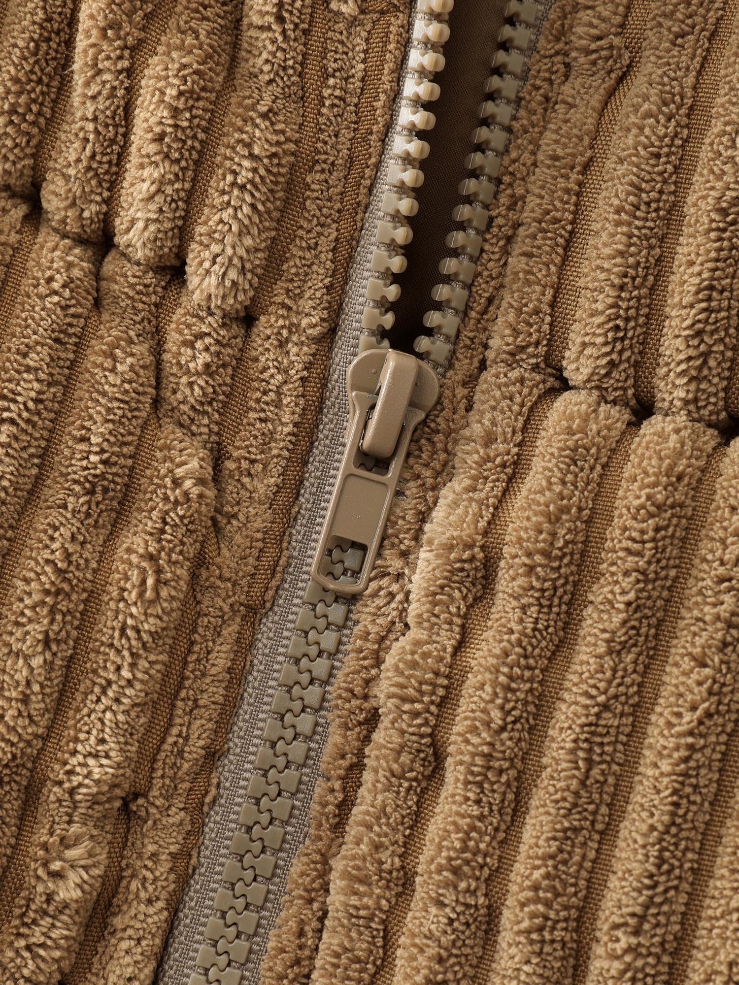 Corduroy Lined Zipper Puffer Parka - Image 7