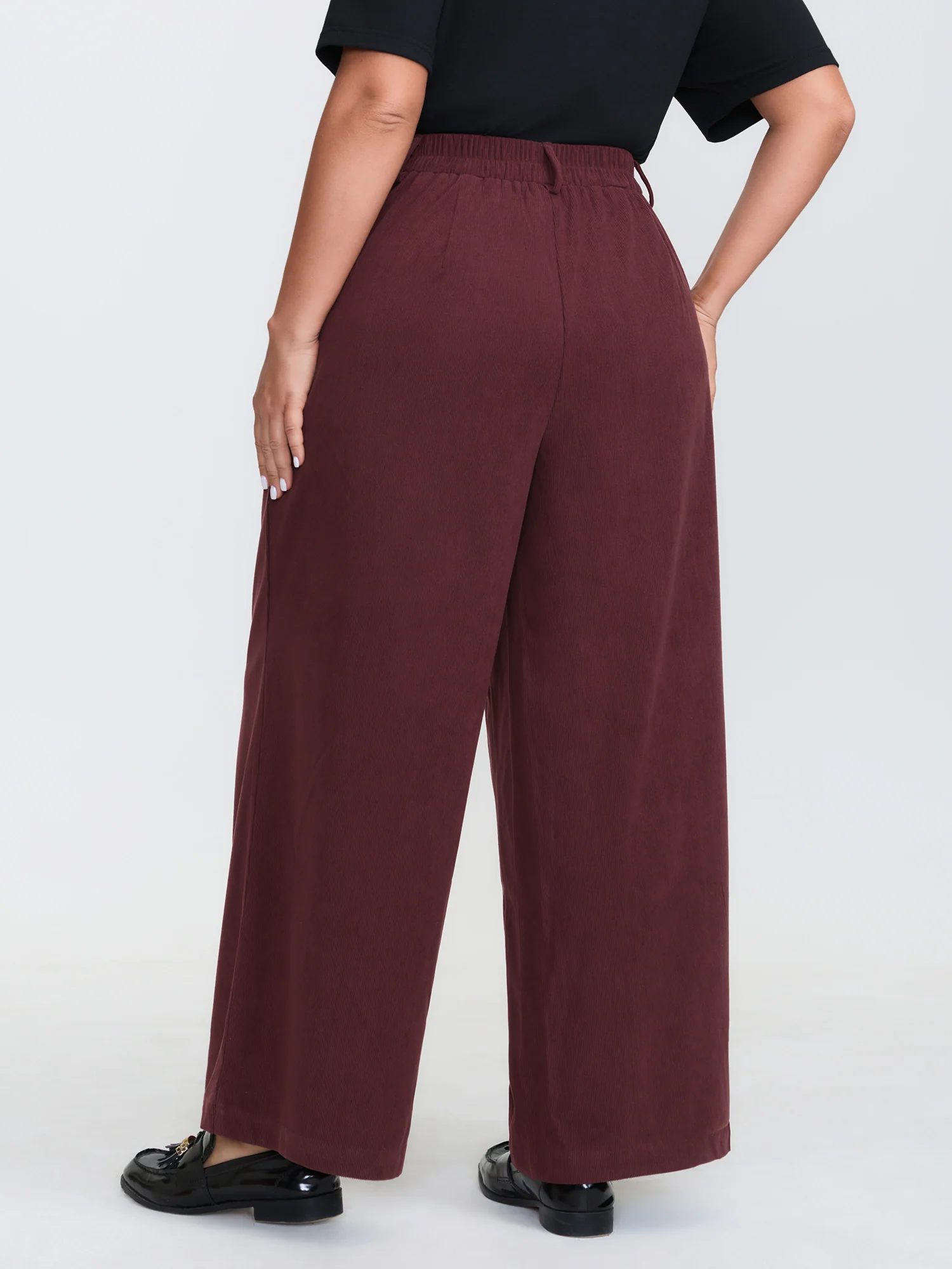 Corduroy Patch Pockets Ribbed Pants - Image 5