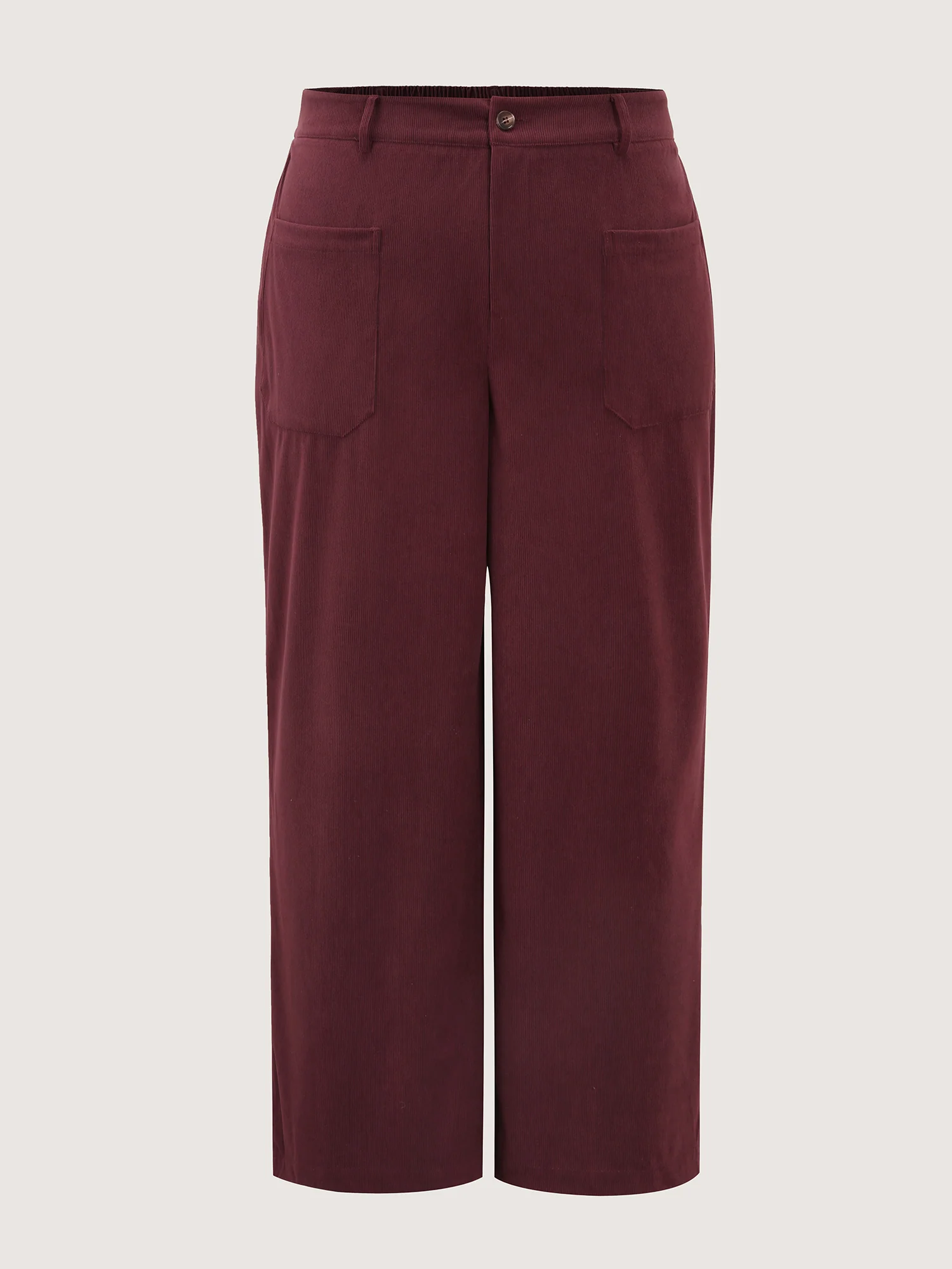 Corduroy Patch Pockets Ribbed Pants - Image 8