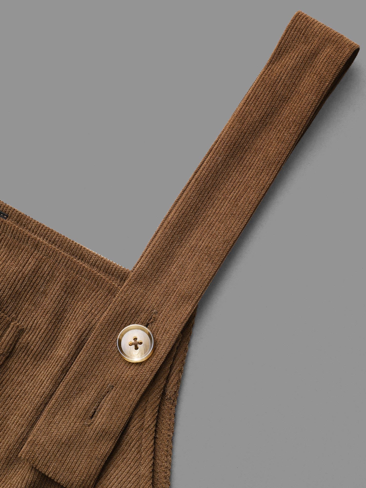 Corduroy Patched Pocket Button Detail Dress - Image 7