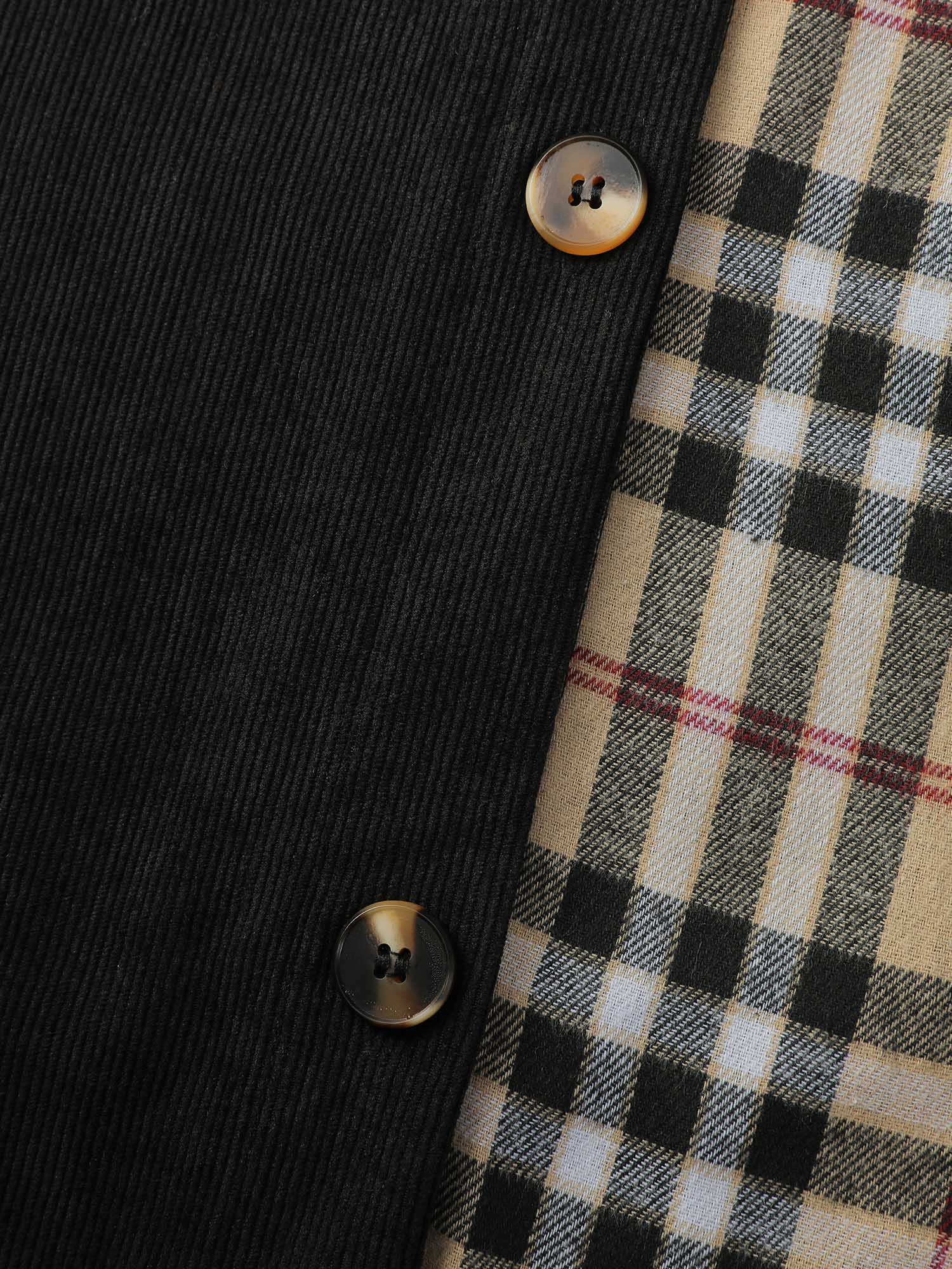 Corduroy Plaid Print Contrast Jacket - Image 8