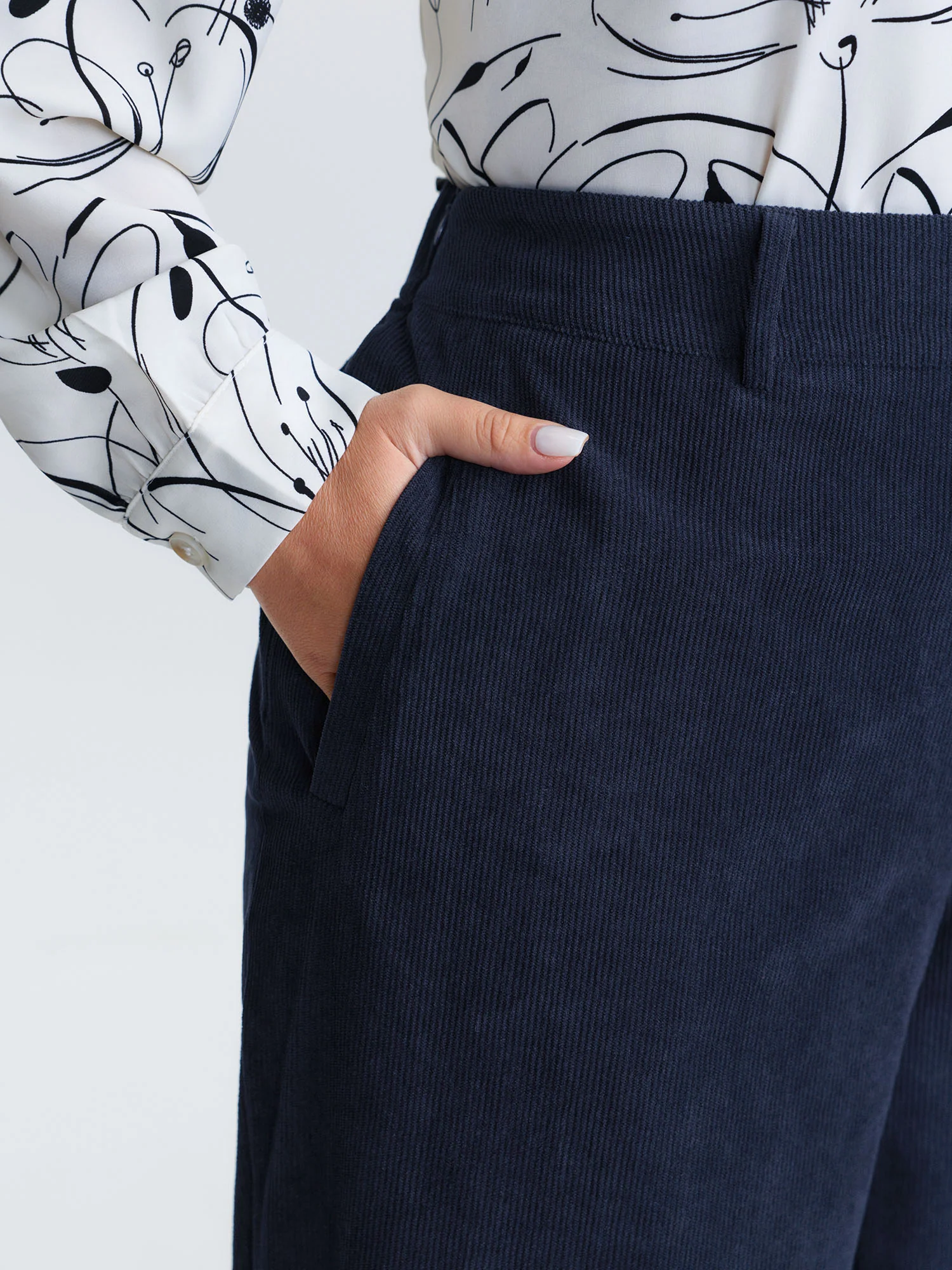 Corduroy Ribbed Straight-Leg Pants - Image 3