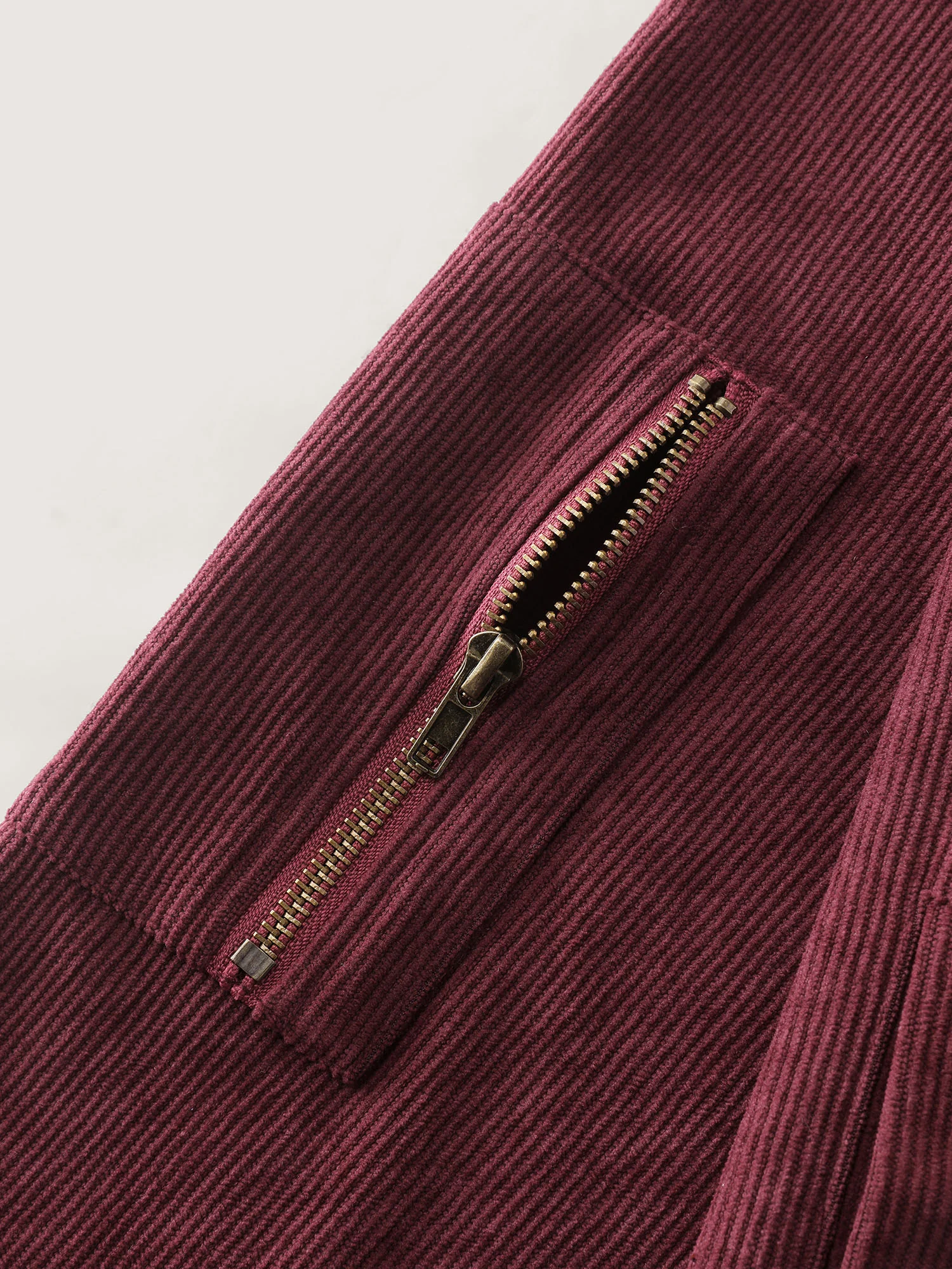 Corduroy Zipper Notched Lapels Pocket Jacket - Image 7