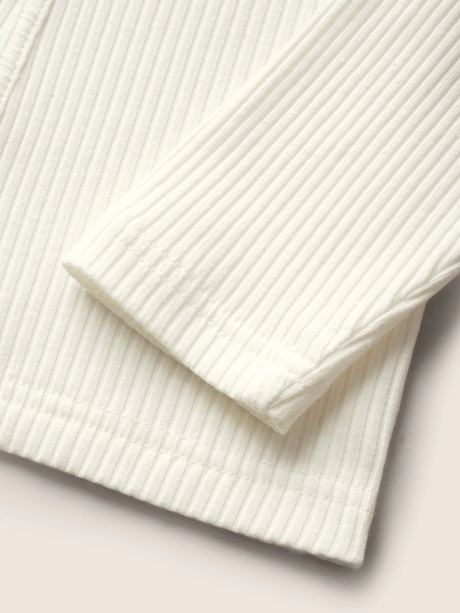 Cotton Asymmetrical Neck  Tucked Seam Knit T-shirt - Image 6