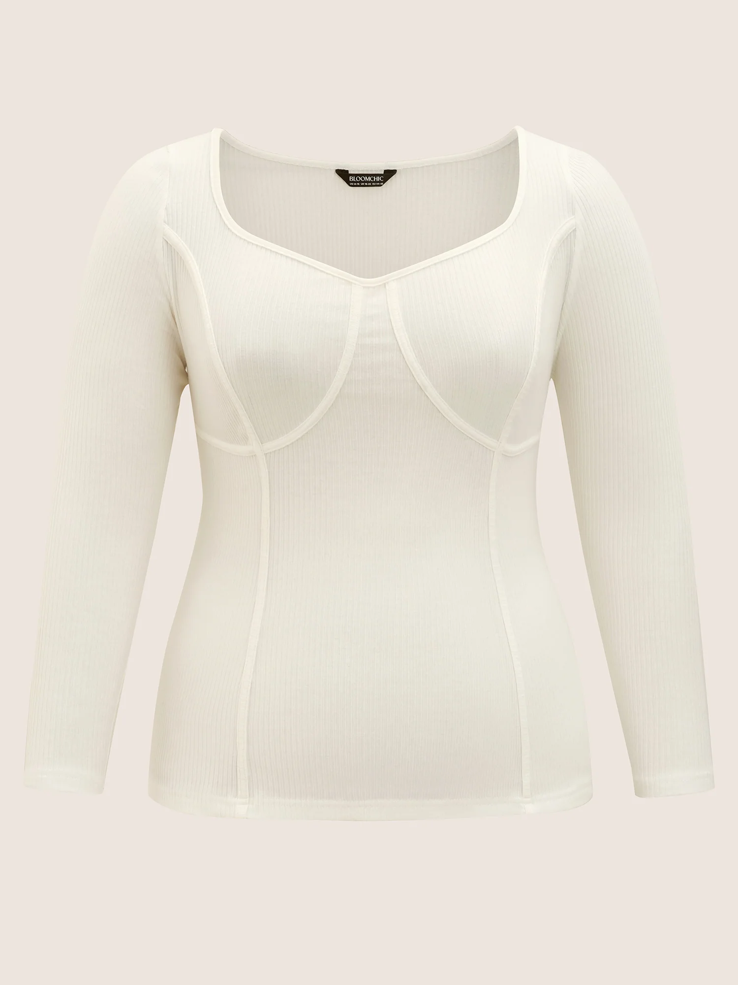 Cotton Asymmetrical Neck  Tucked Seam Knit T-shirt - Image 8