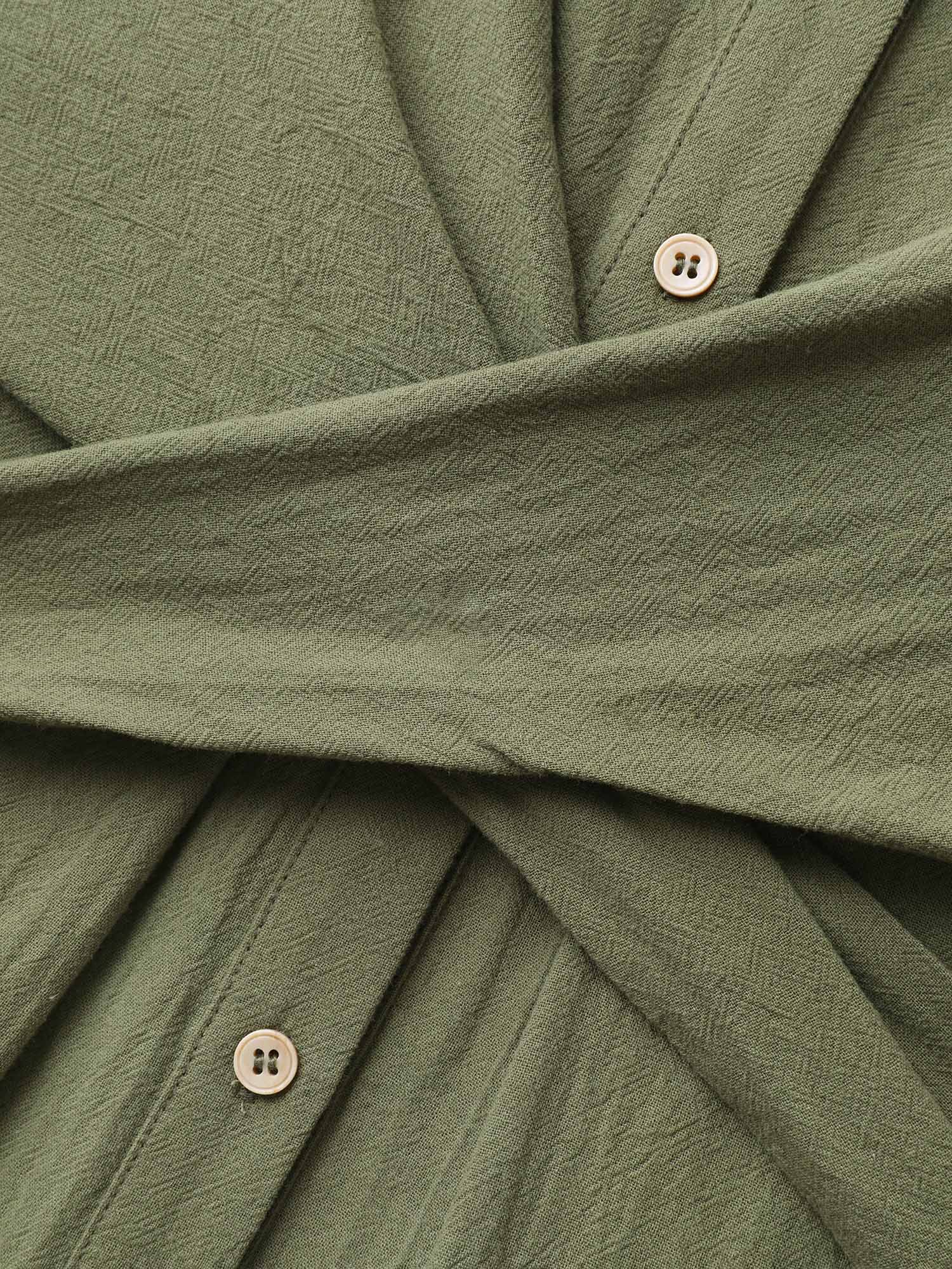 Cotton Back-Tie Overlap Shirt Dress - Image 5