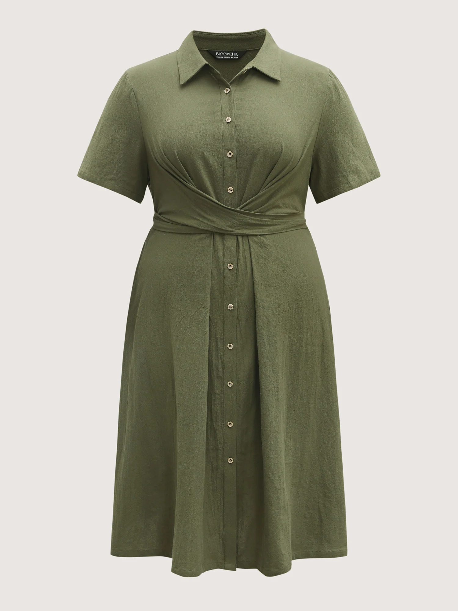 Cotton Back-Tie Overlap Shirt Dress - Image 7