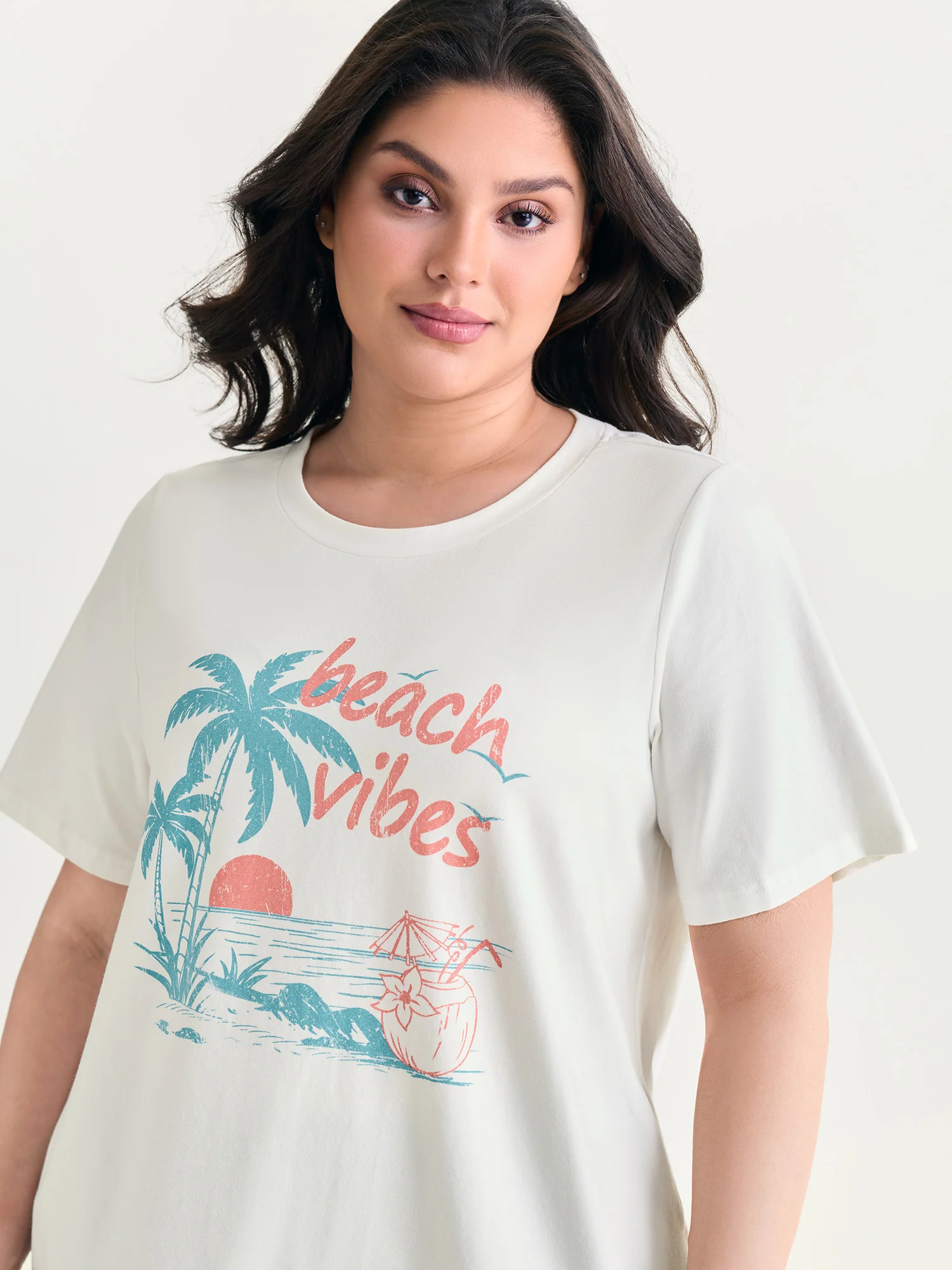 Cotton Beach Vibes Print T-Shirt - Image 2