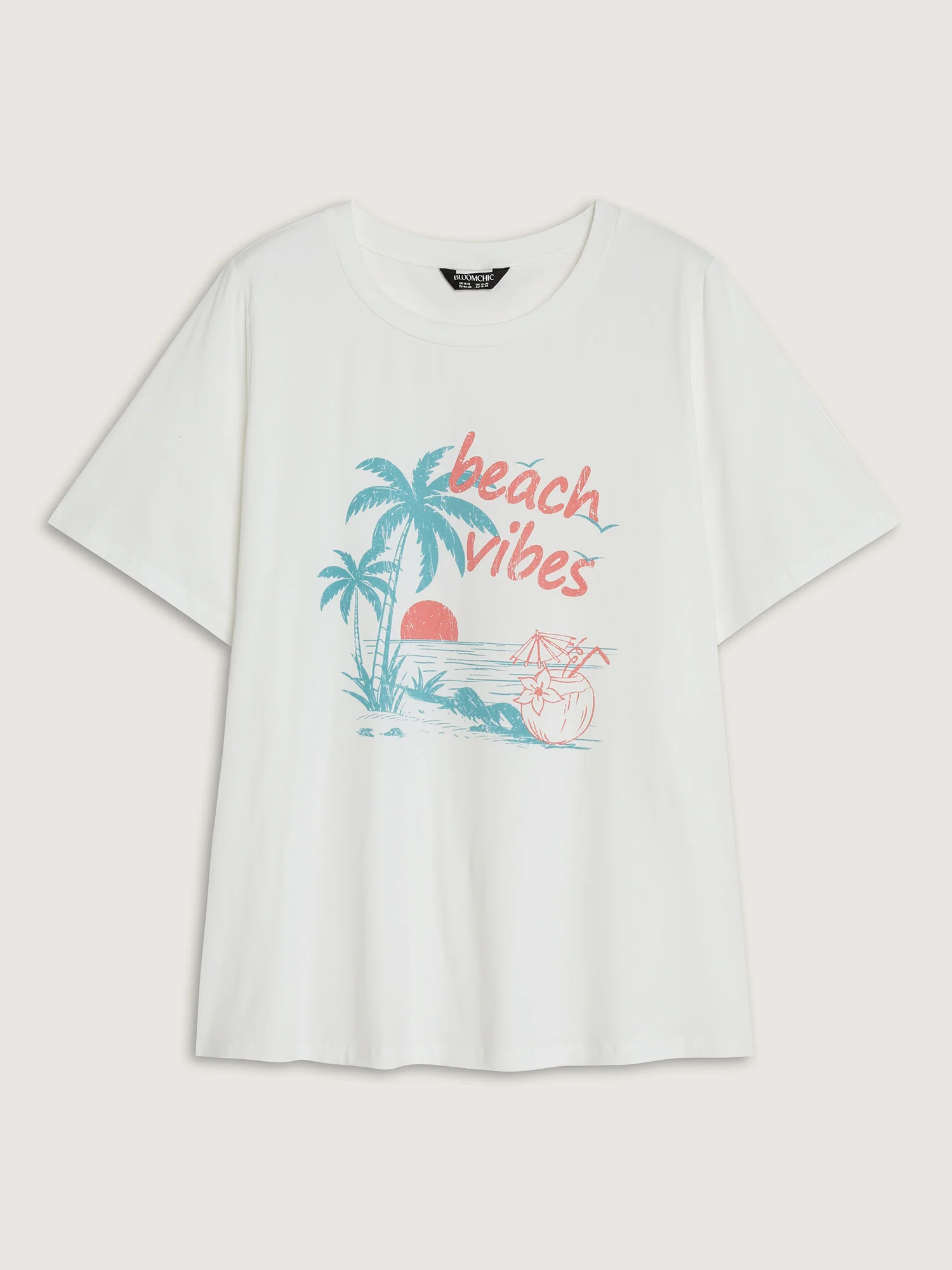 Cotton Beach Vibes Print T-Shirt - Image 6
