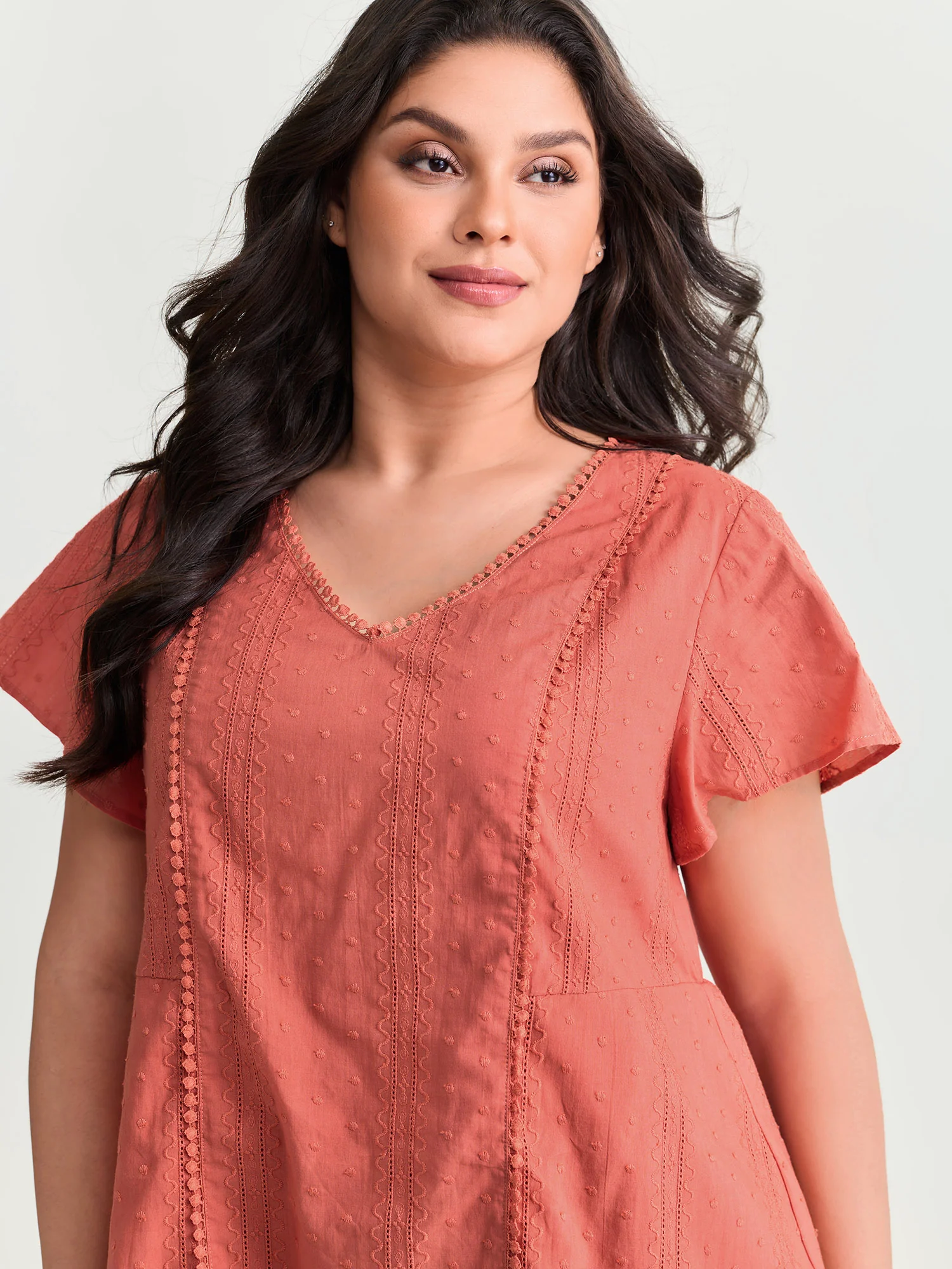 Cotton Breezy Eyelet Textured Blouse - Image 2