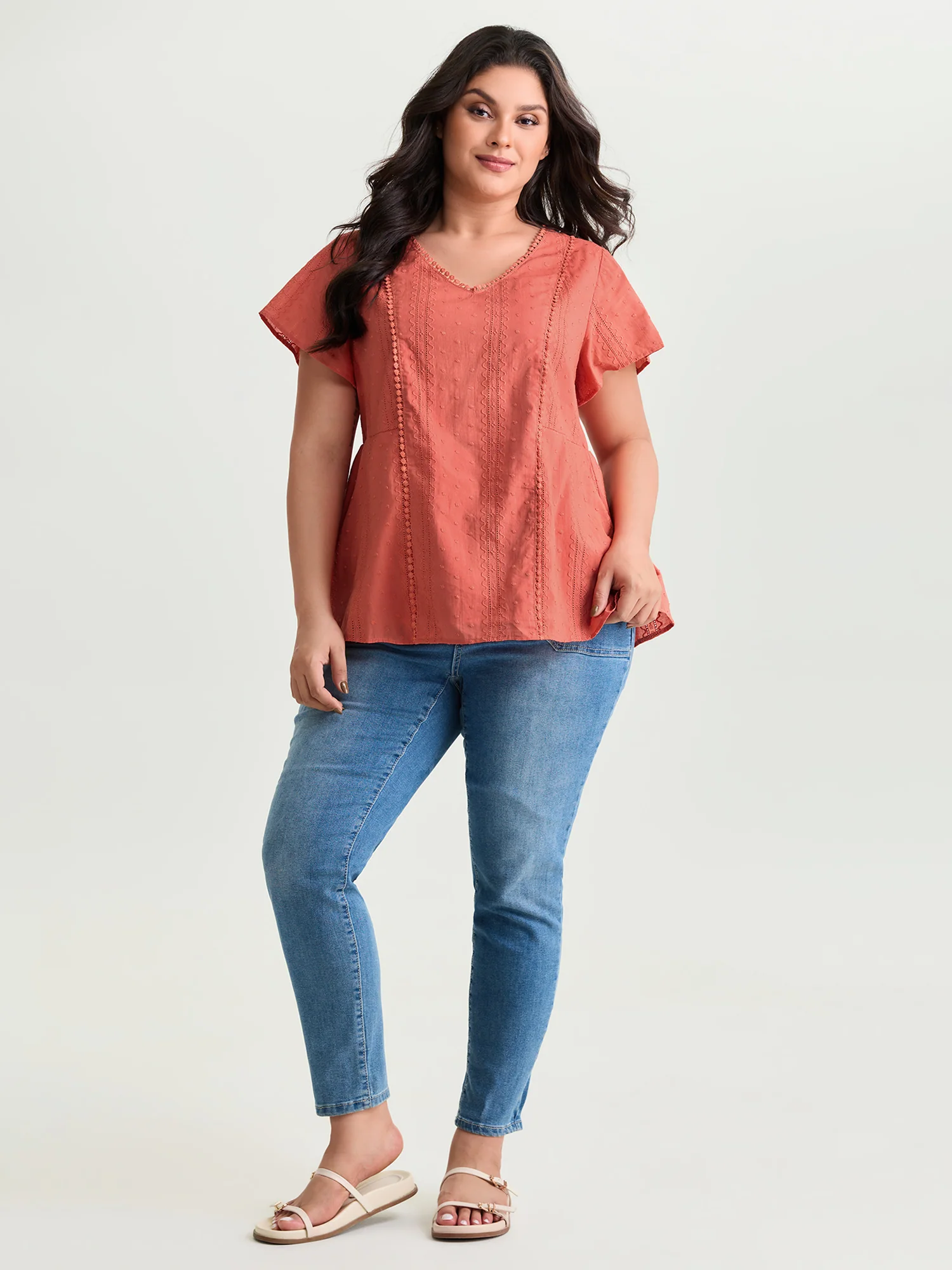 Cotton Breezy Eyelet Textured Blouse - Image 3