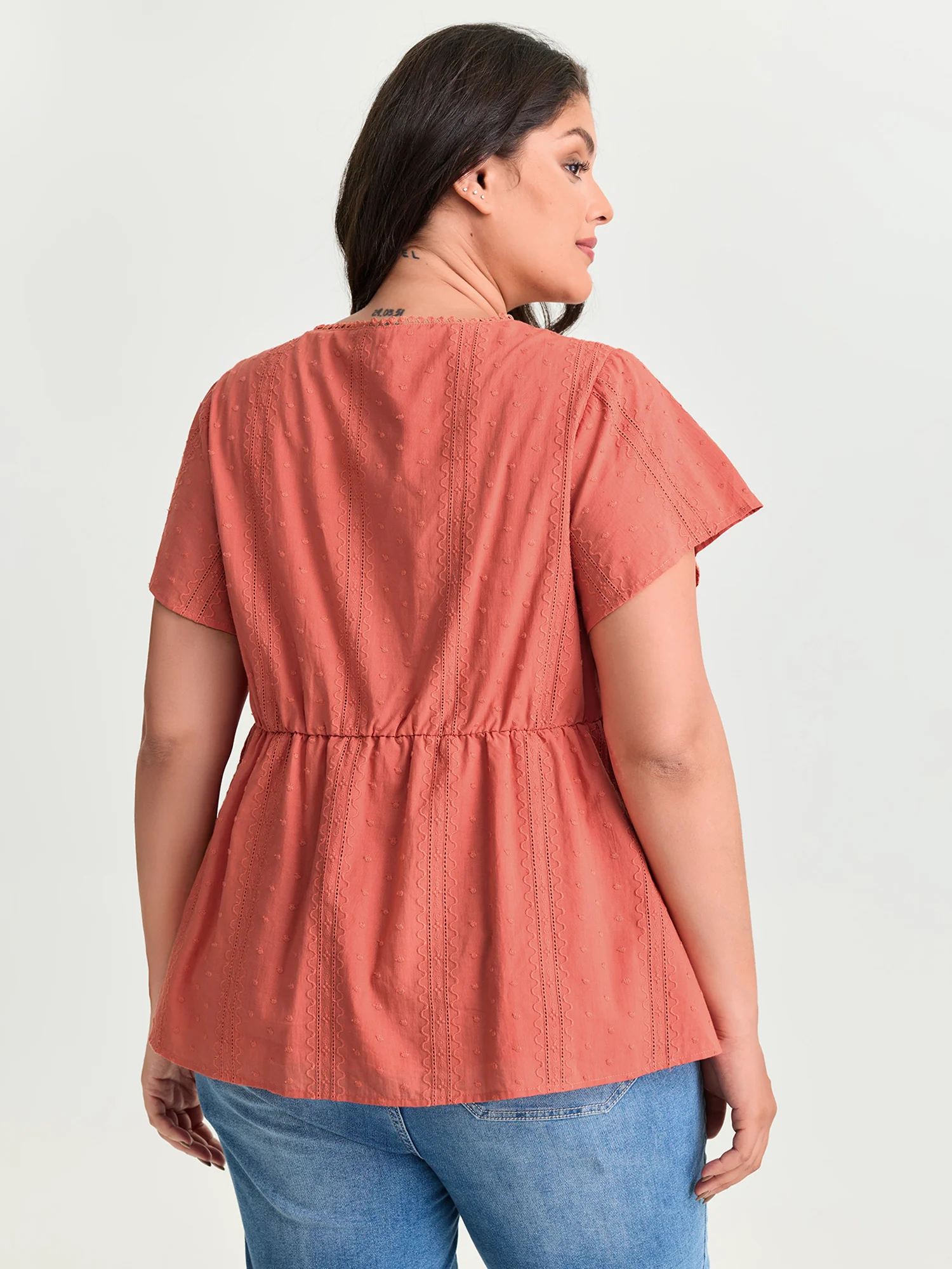 Cotton Breezy Eyelet Textured Blouse - Image 4