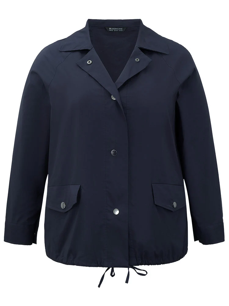 Cotton Button Fly Drawstring Hem Coat - Image 8