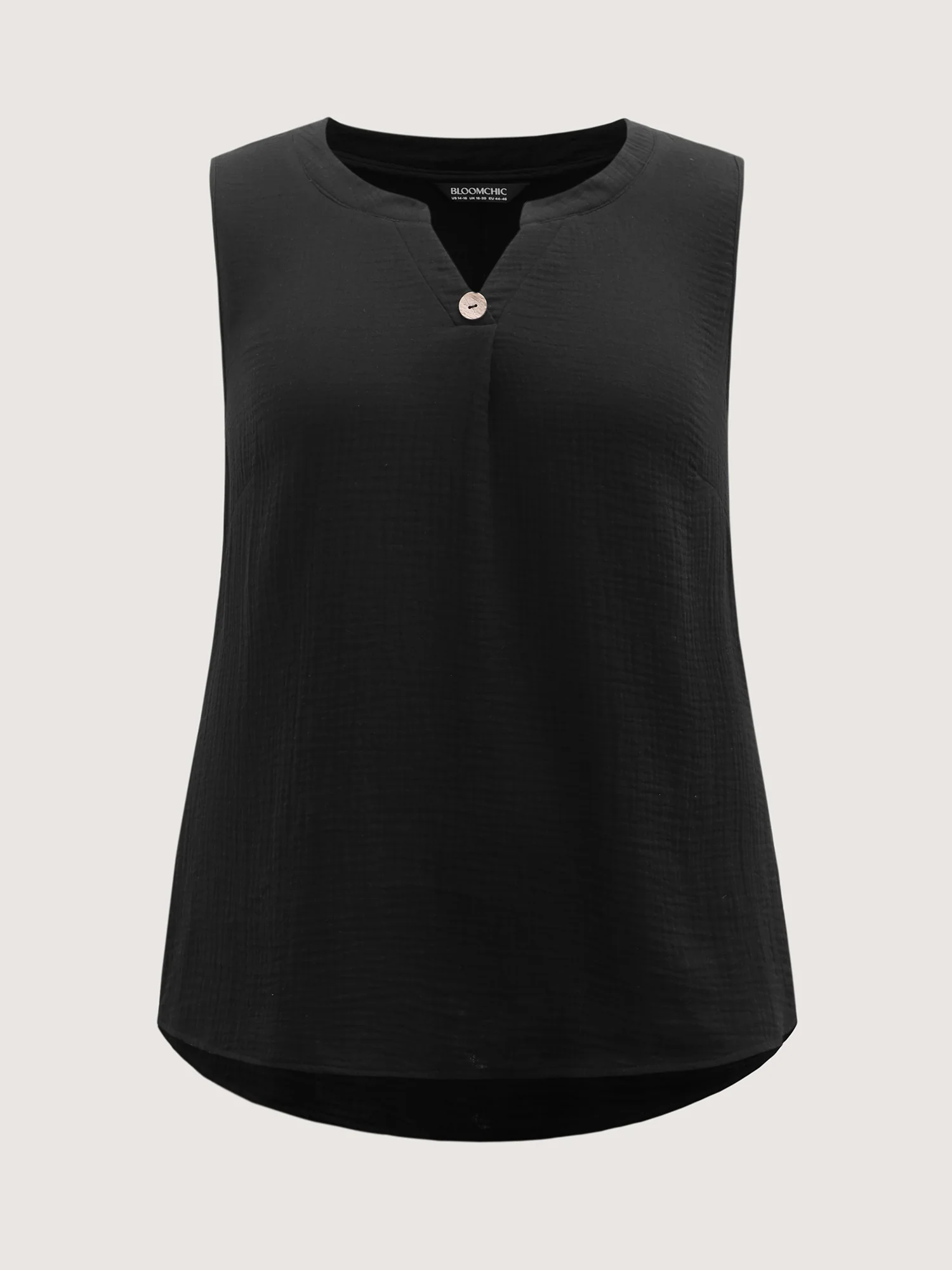 Cotton Button Front Solid Tank Top - Image 6