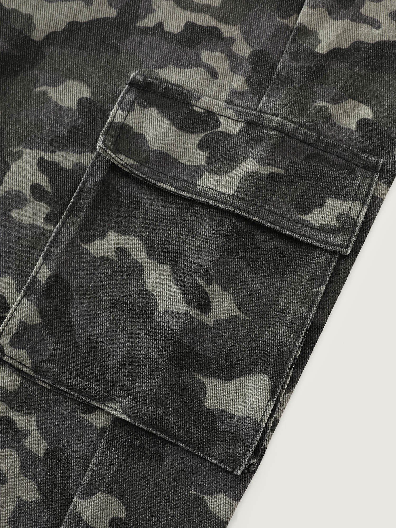 Cotton Camouflage Print Straight-Leg Pants - Image 5