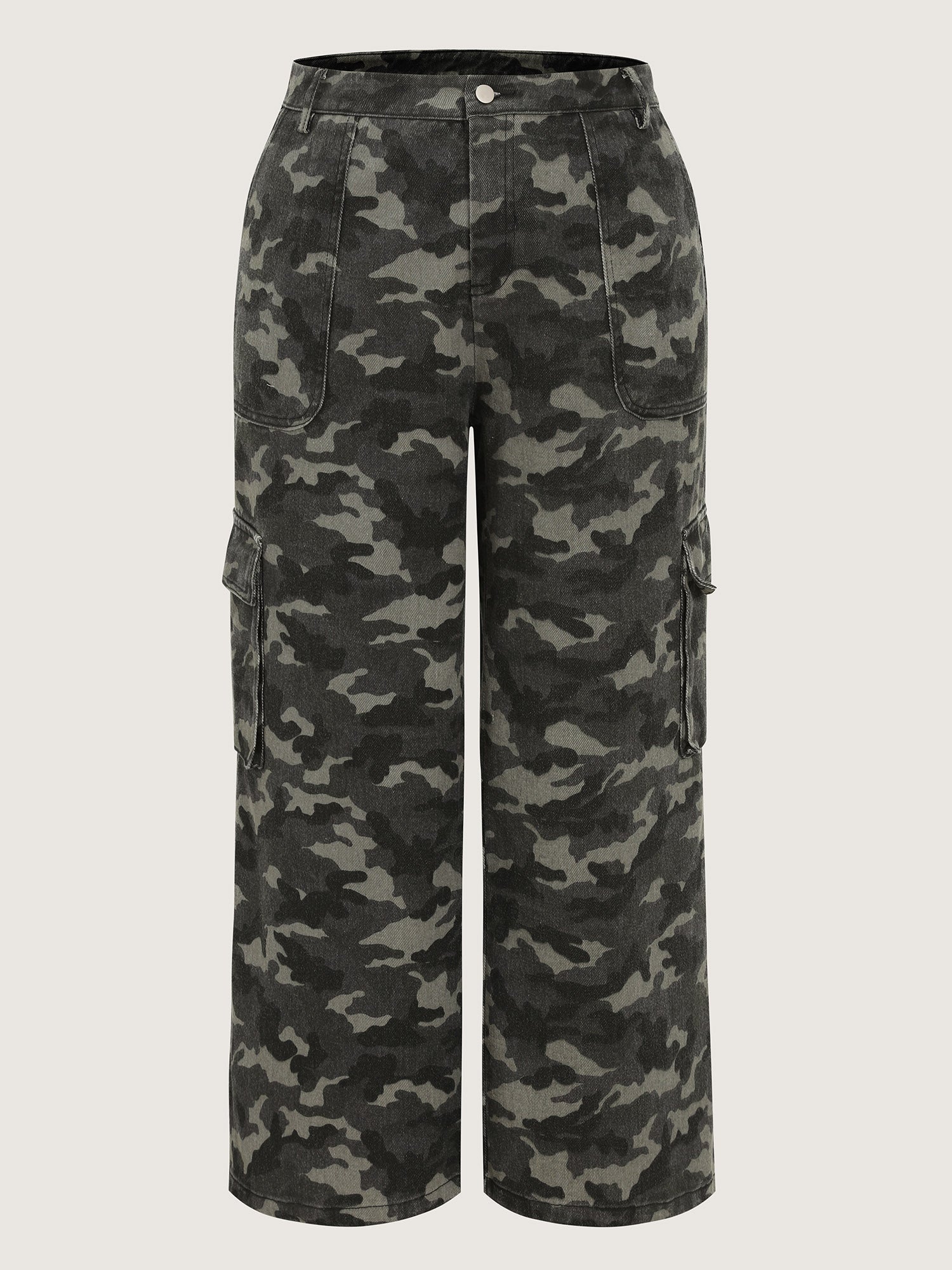 Cotton Camouflage Print Straight-Leg Pants - Image 6