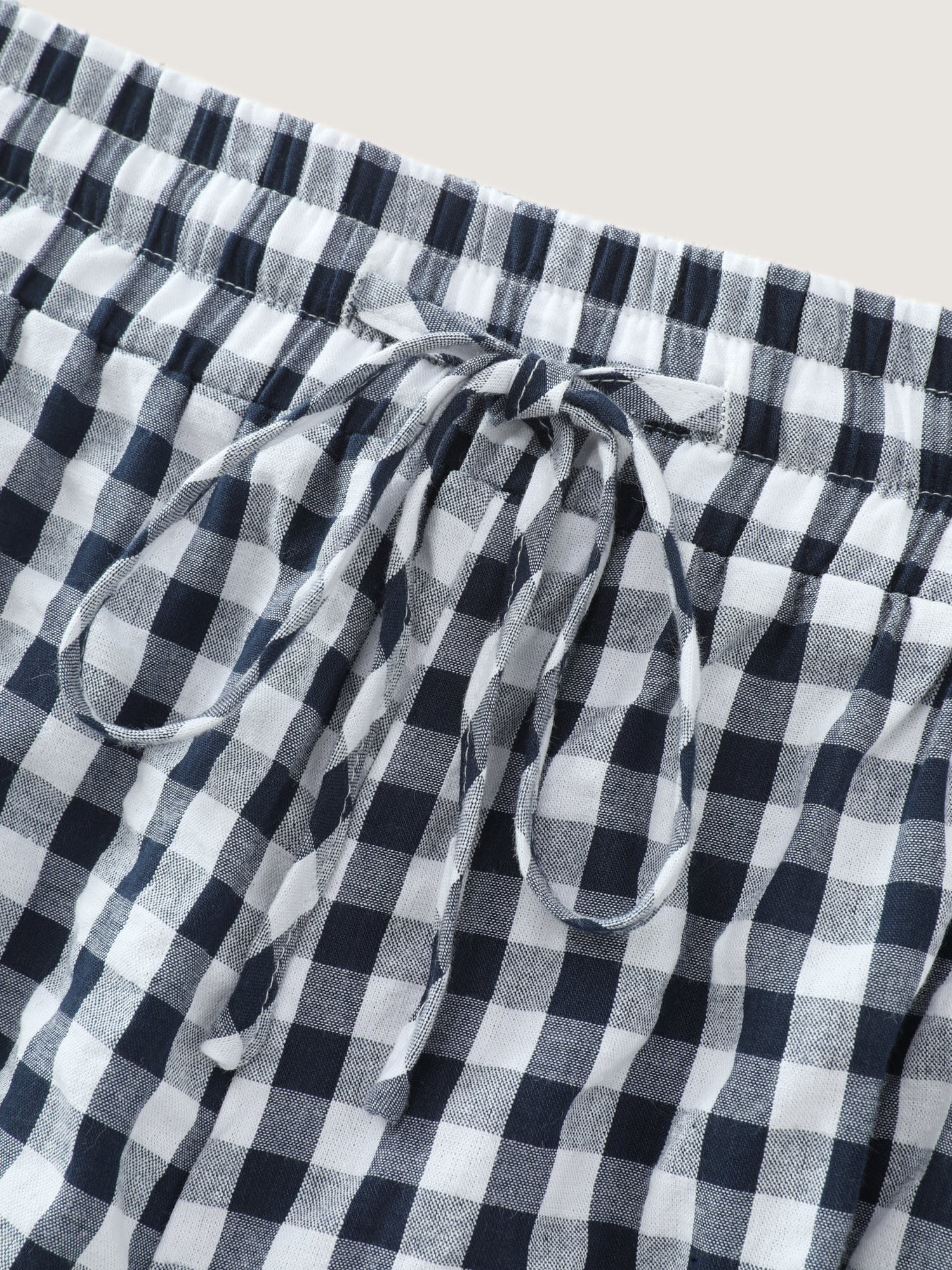 Cotton Checkered Print Wide Leg Pants - Image 6