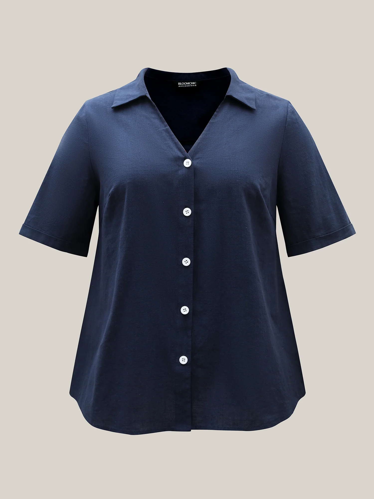 Cotton Collar Button Placket Blouse - Image 7