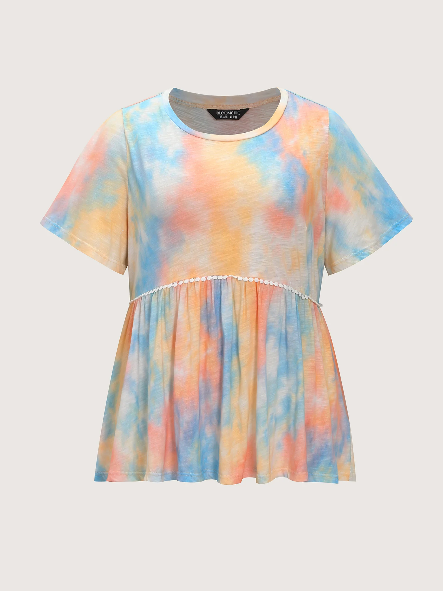 Cotton Color Gradient Fit And Flare Knit Top - Image 6