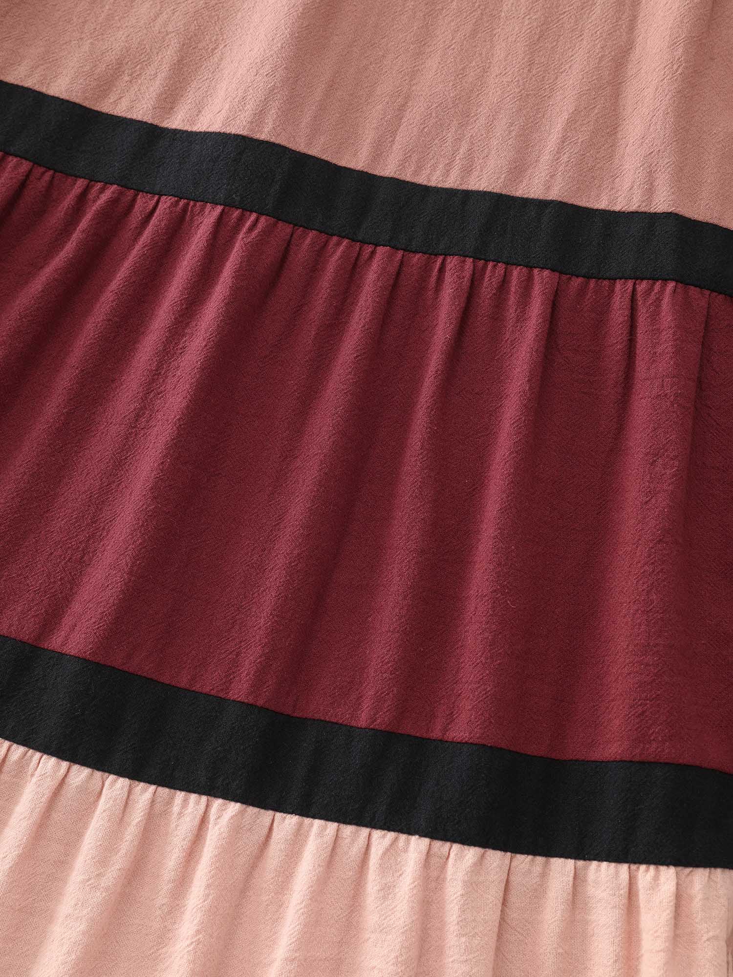 Cotton Colorblock Tiered Wrap Maxi Dress - Image 7