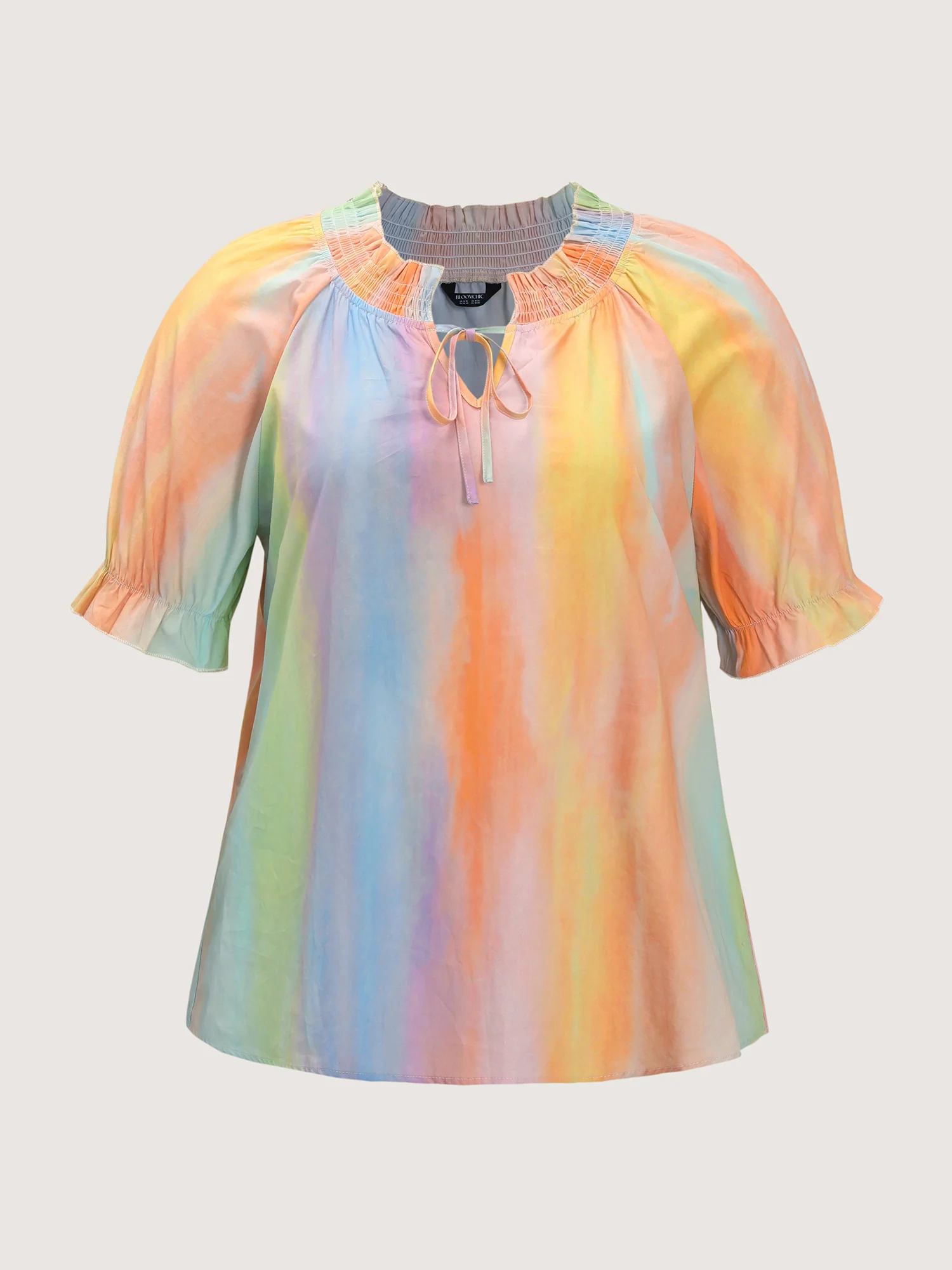 Cotton Colorful Shirred Blouse - Image 8