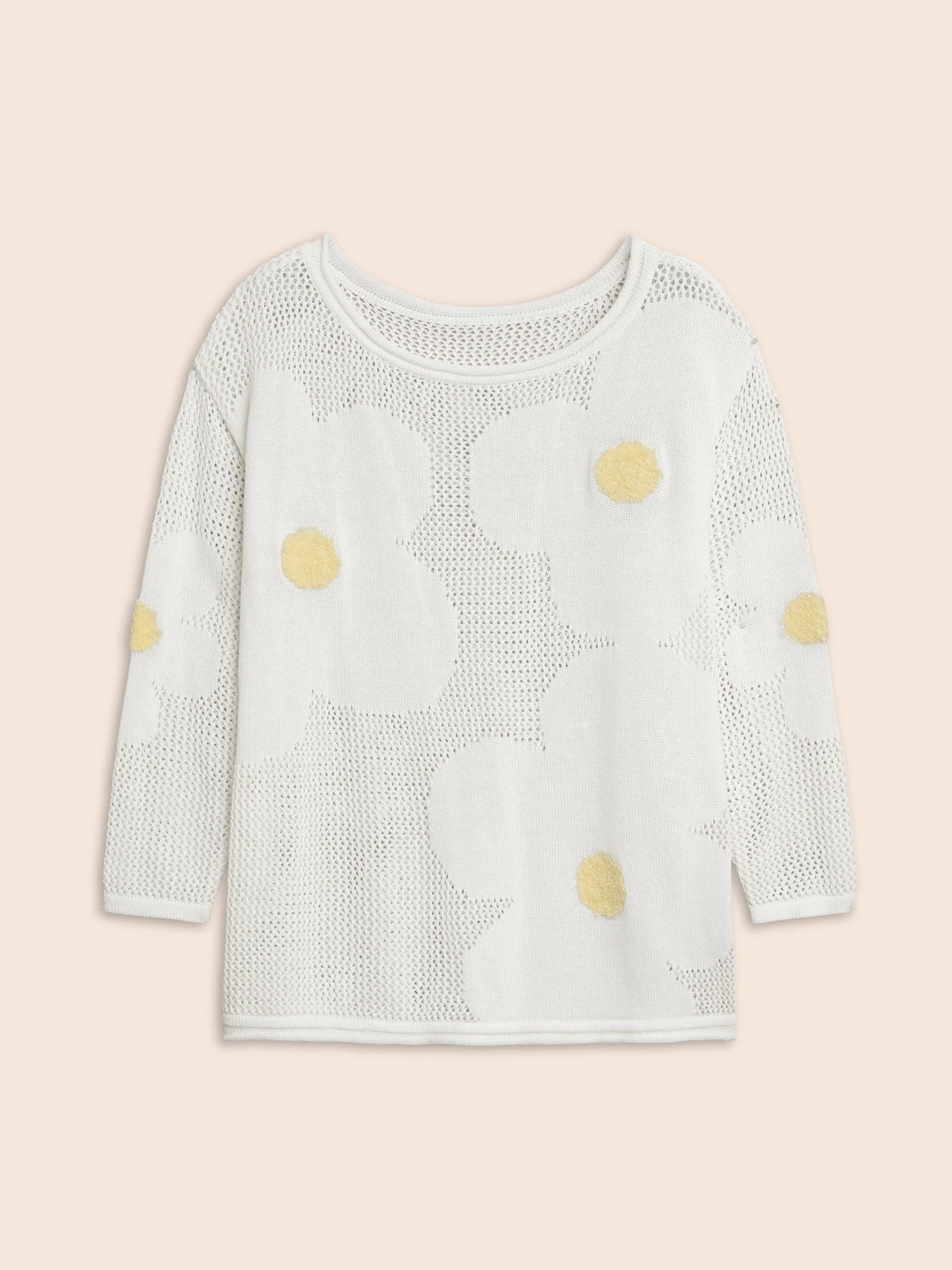 Cotton Crochet Floral Cut Out Pullover - Image 7