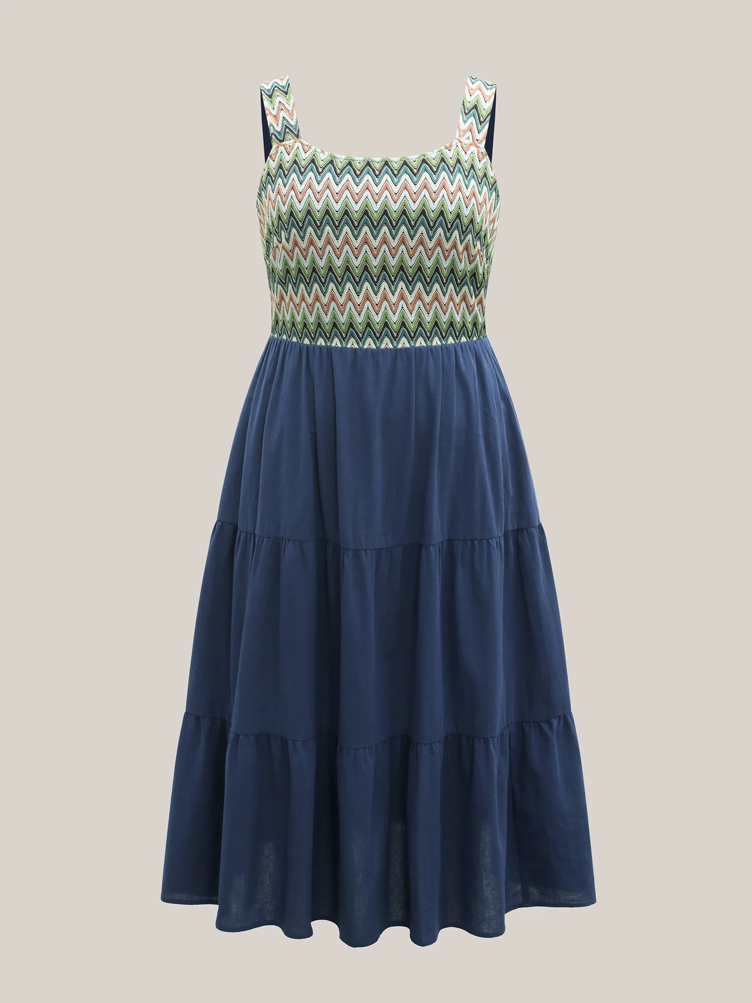Cotton Crochet Stretchy Waist Pockets Midi Dress - Image 7