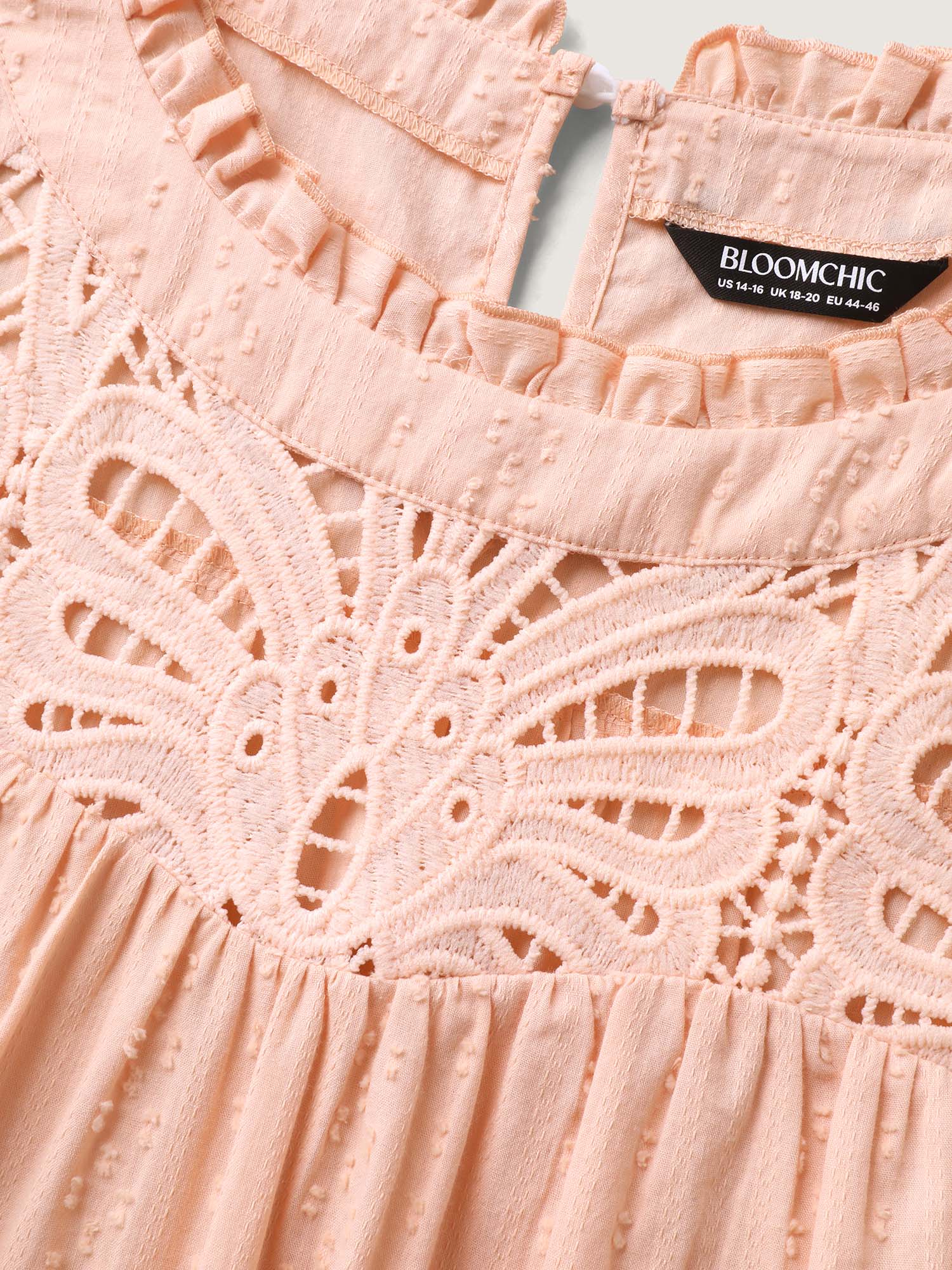 Cotton Cut-Out Lace Ruffled Neck Blouse - Image 5