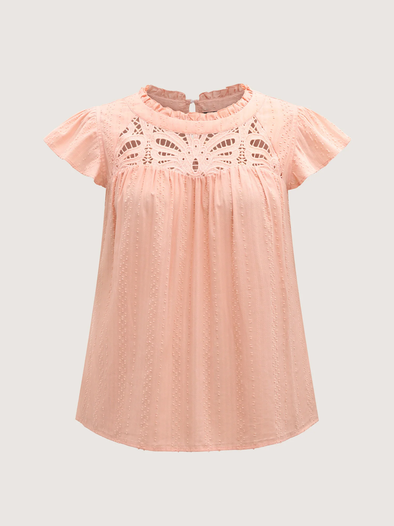 Cotton Cut-Out Lace Ruffled Neck Blouse - Image 7
