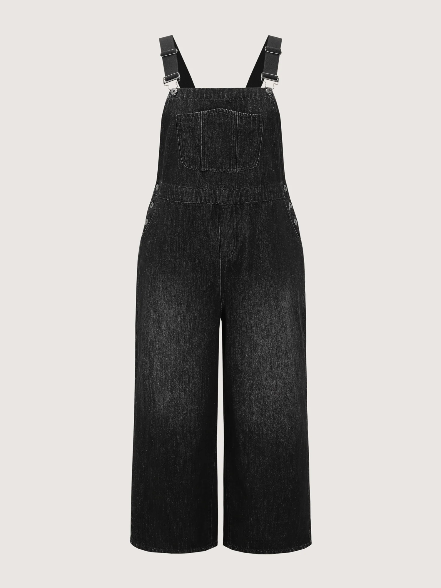 Cotton Denim Adjustable Strap Pocketed Jumpsuit - Image 8