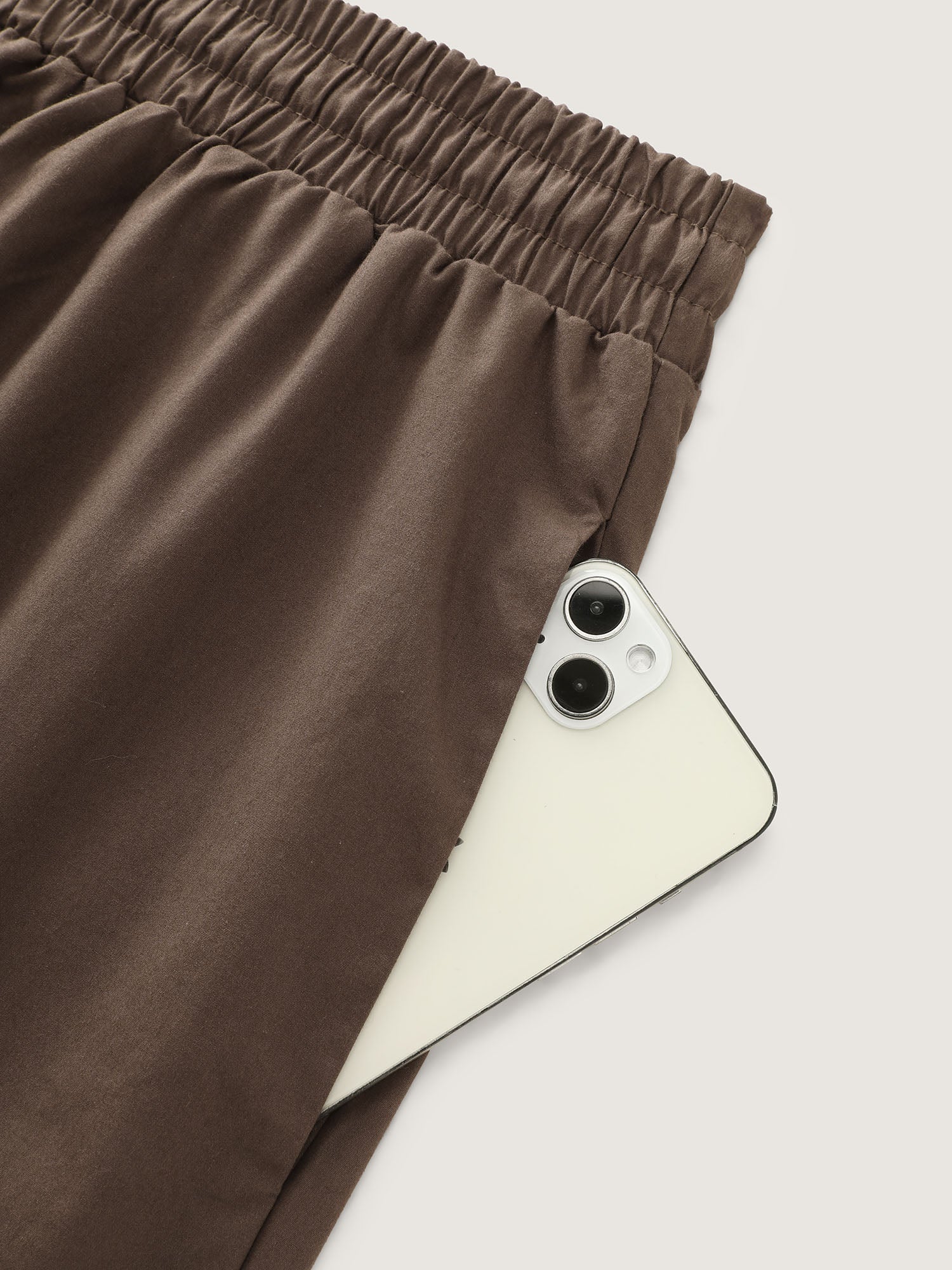 Cotton Drawstring Waist Capri Pants - Image 6